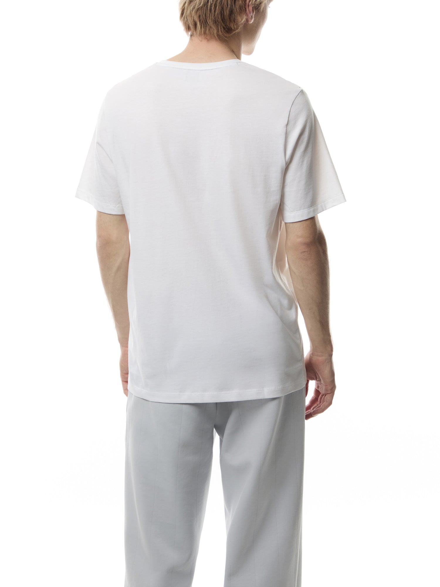 Embroidered Logo Short Sleeve Stretch Cotton T Shirt
