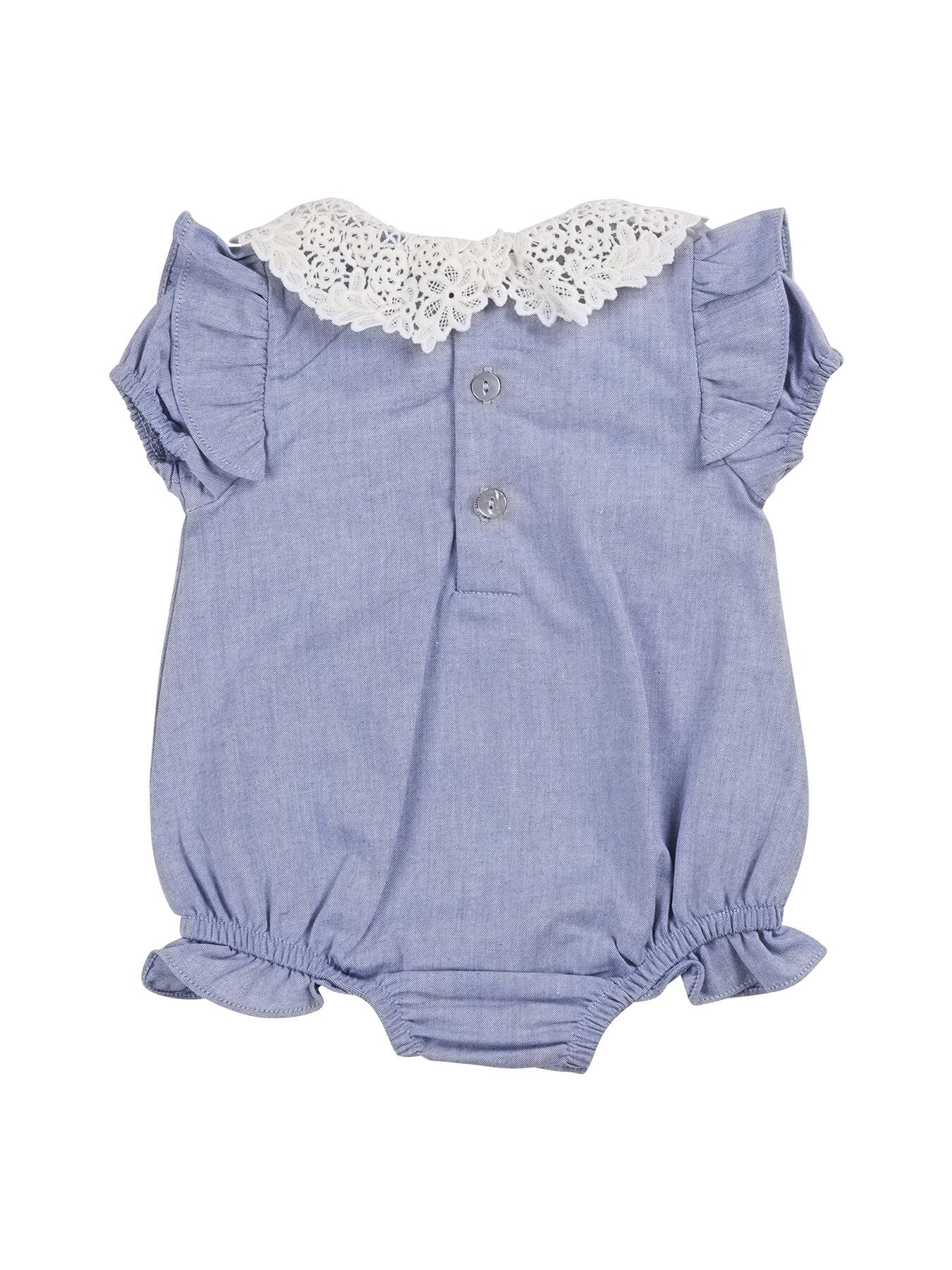 Blue Broderie Collar Romper