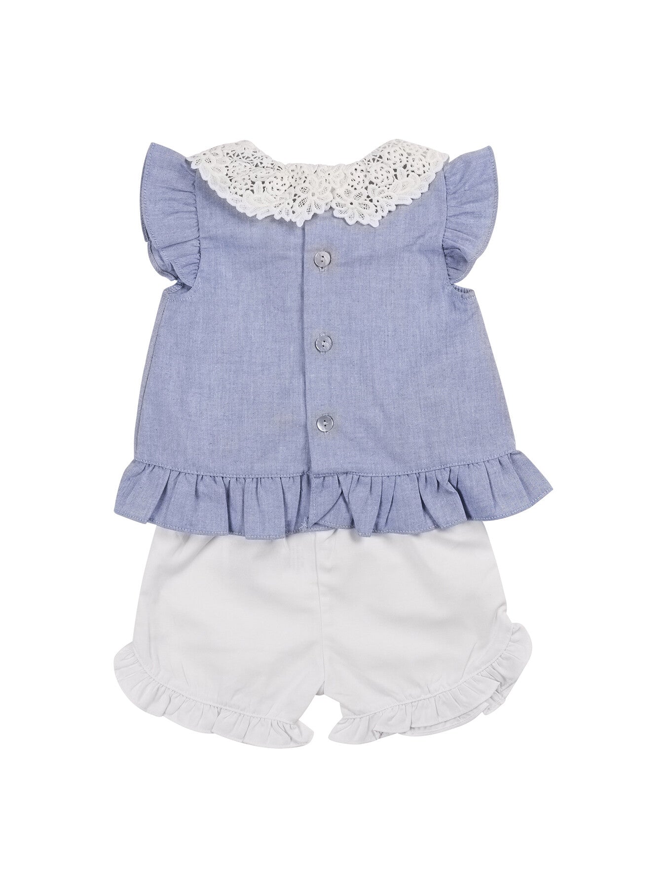 Blue Broderie Collar Top and Bloomer