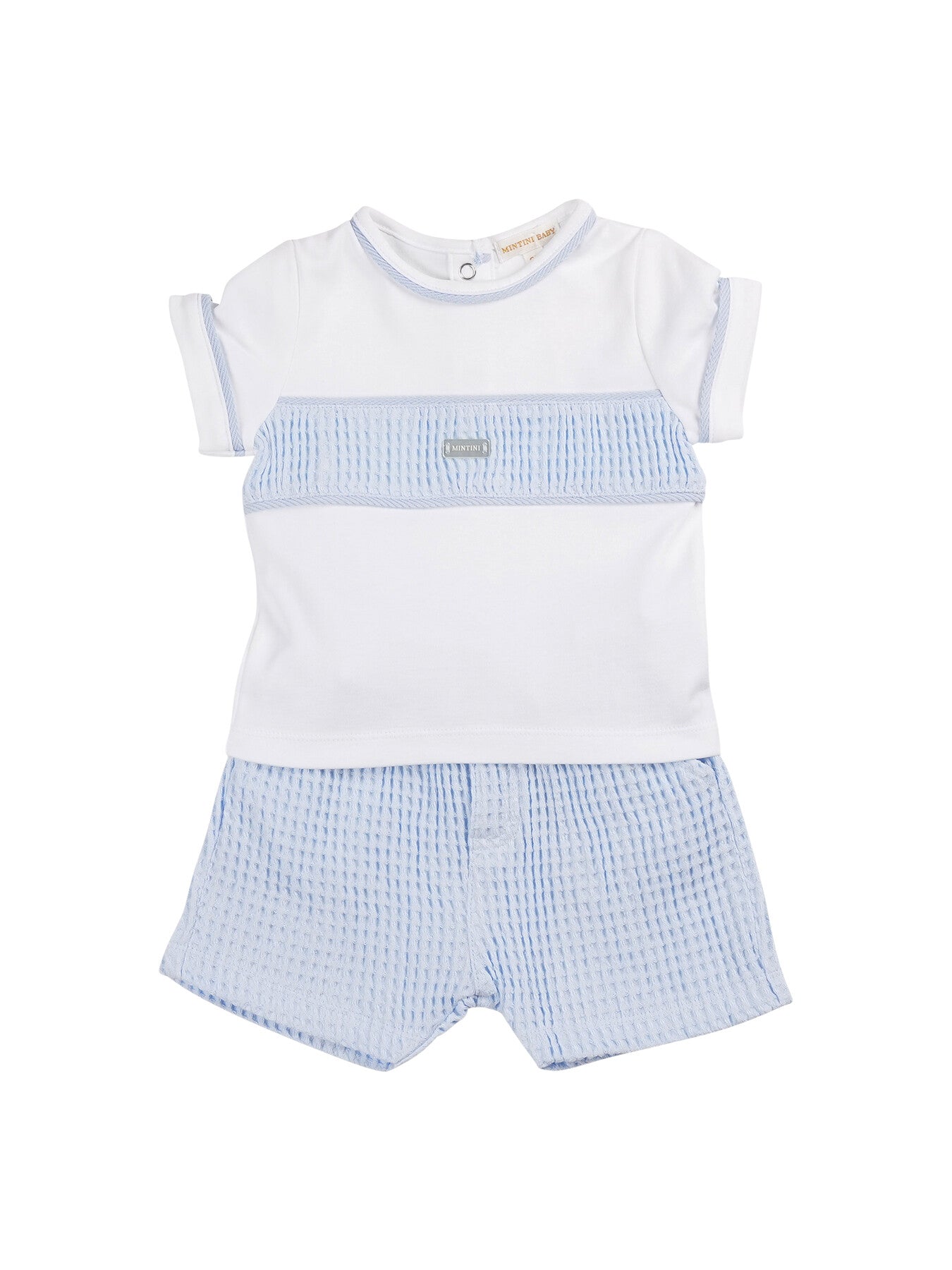 Blue Waffle Romper