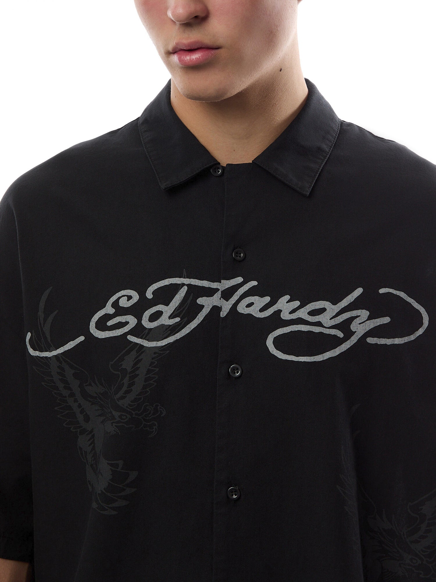 Death Before Glory Mono Printed Camp Shirt