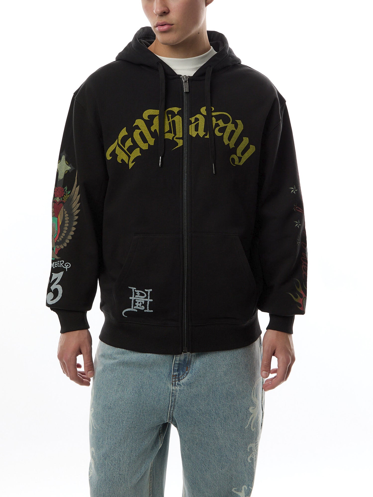 Skull Out Of Hell Zip Thru Hoodie