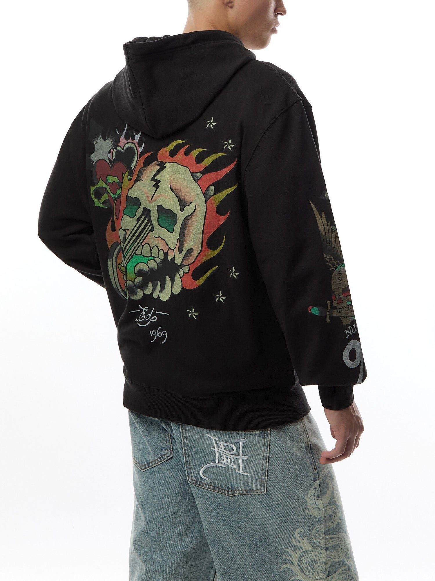 Skull Out Of Hell Zip Thru Hoodie