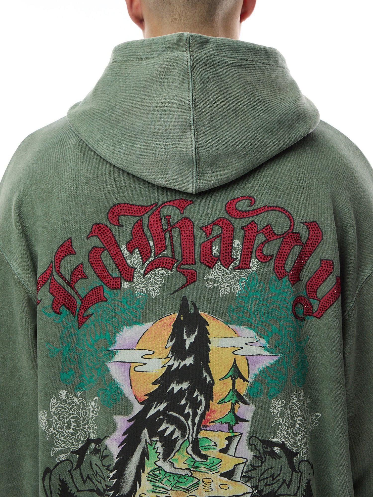 Don Wolf Eagle Panther Diamante Hoodie