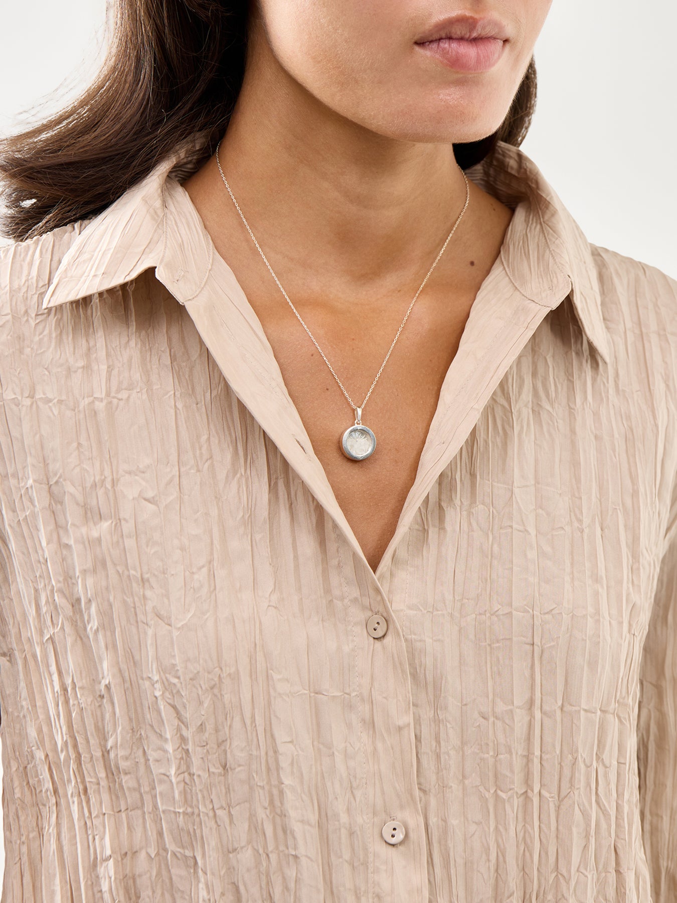 Small Deco Sun Birthstone Amulet Necklace
