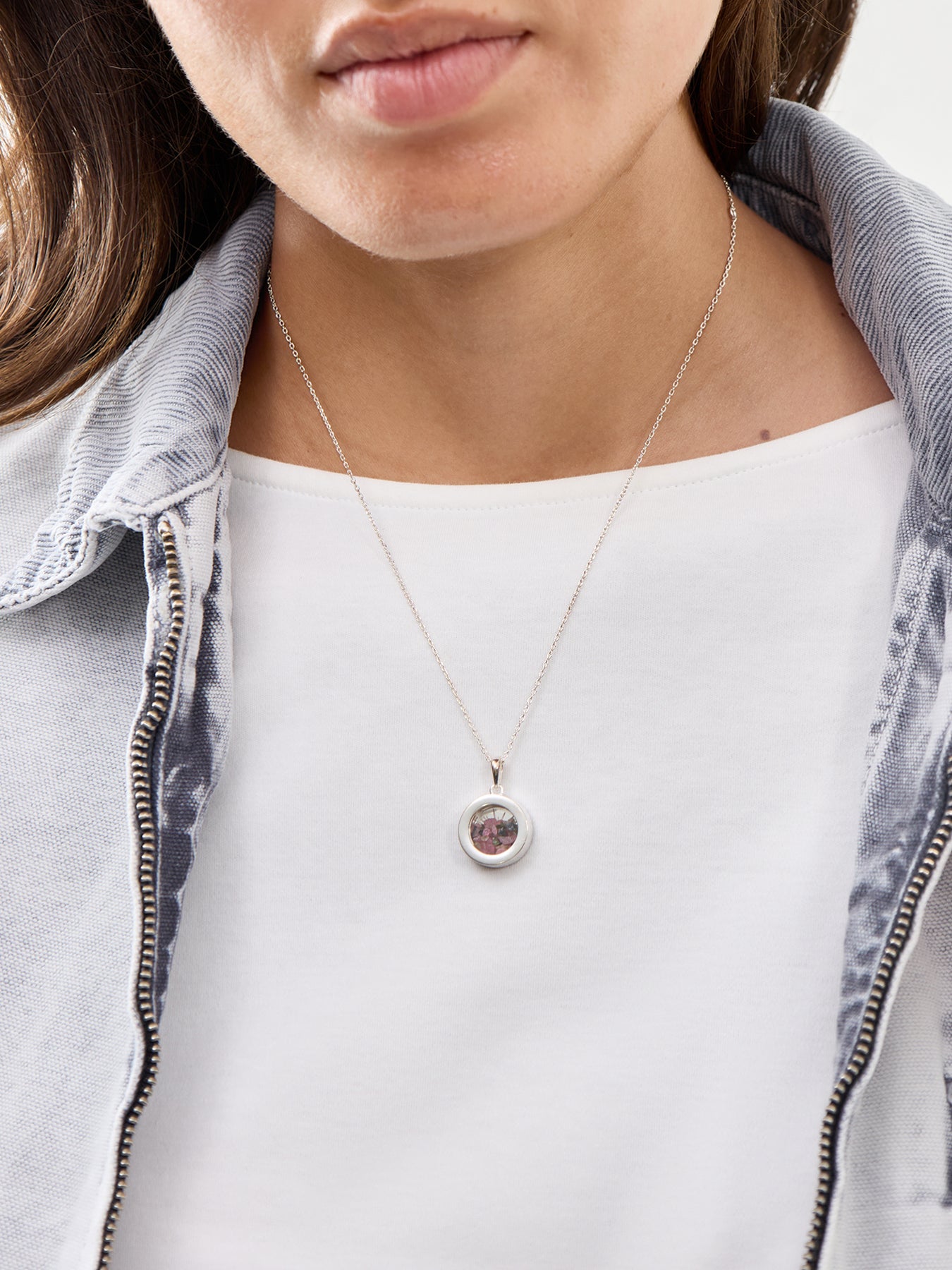 Small Deco Sun Birthstone Amulet Necklace