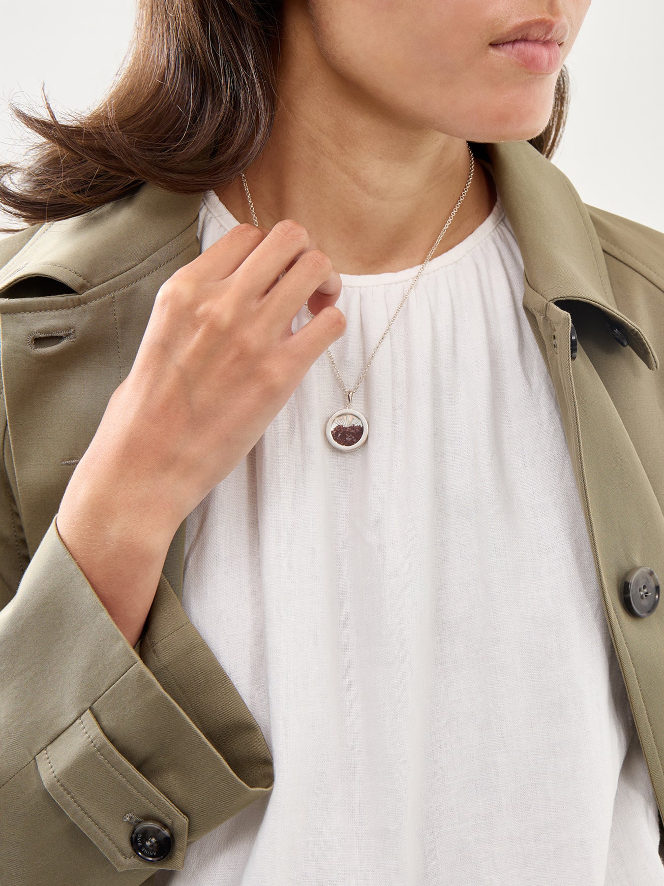 Medium Deco Sun Birthstone Amulet Necklace