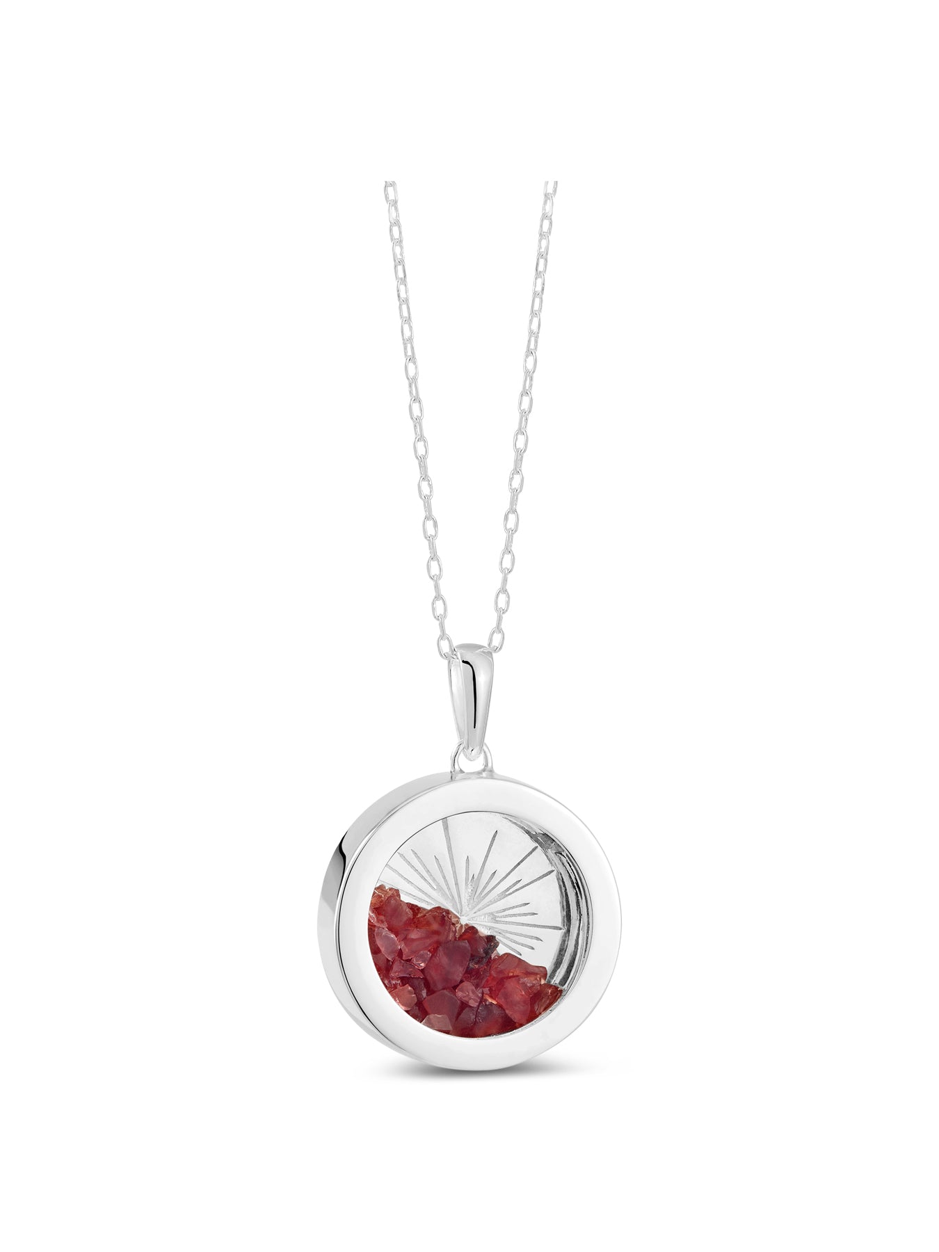 Medium Deco Sun Birthstone Amulet Necklace