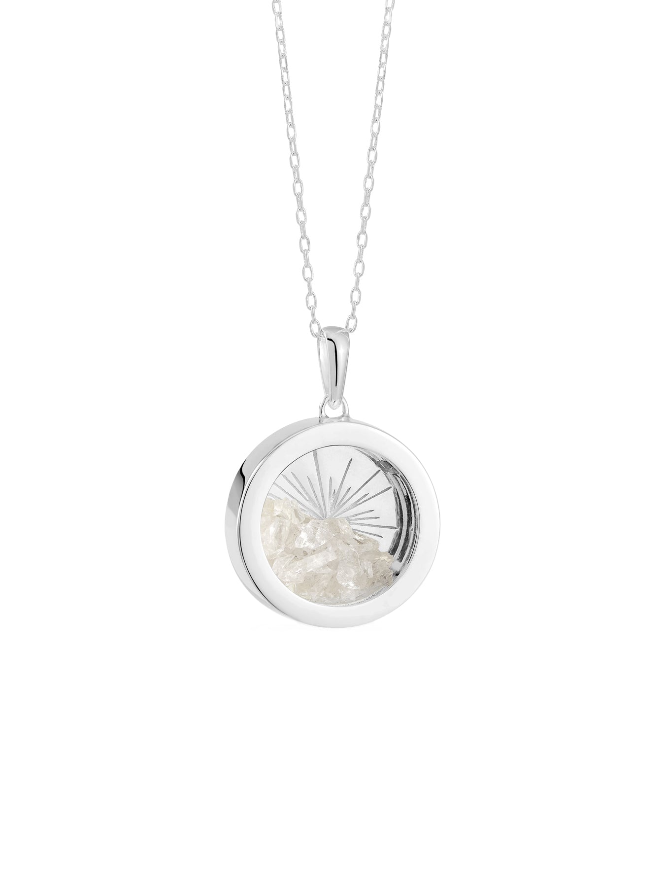 Medium Deco Sun Birthstone Amulet Necklace