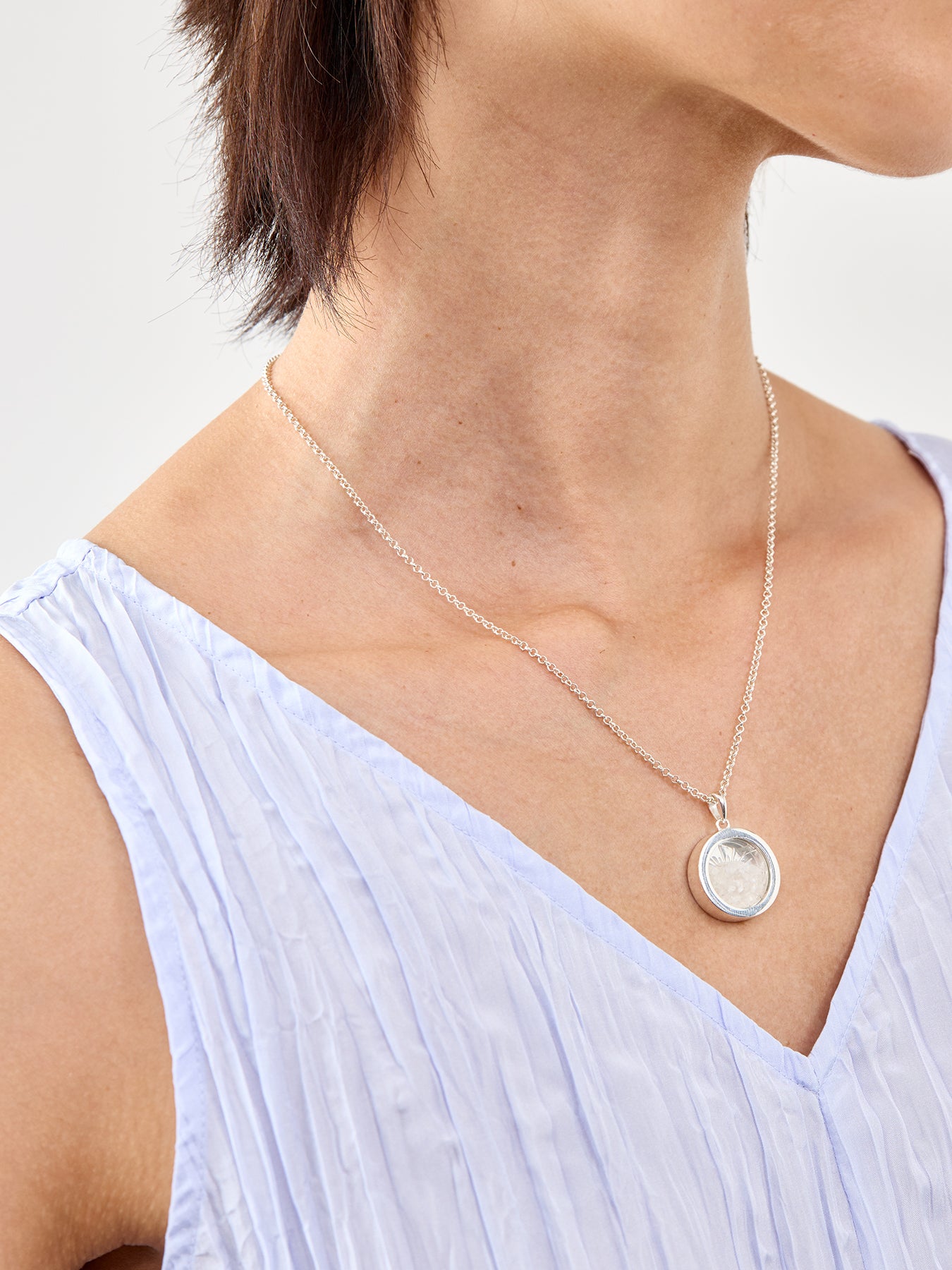 Medium Deco Sun Birthstone Amulet Necklace