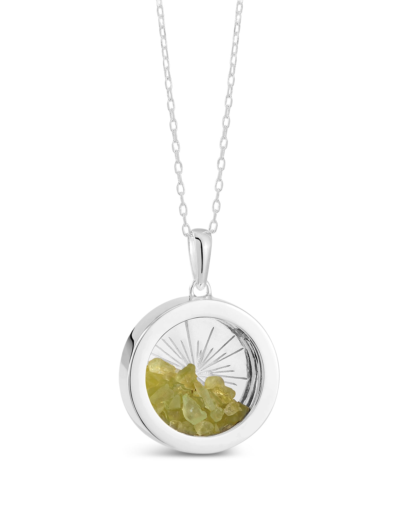 Medium Deco Sun Birthstone Amulet Necklace