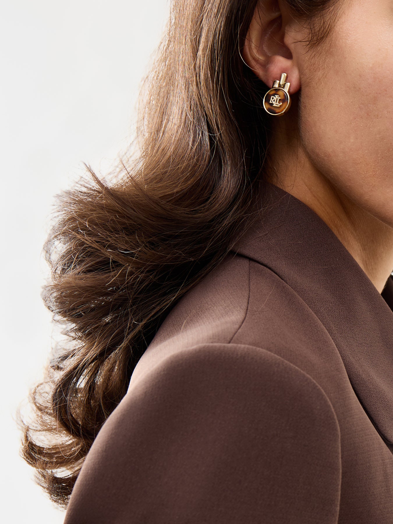 Pierced Logo Tort Drop Earrings