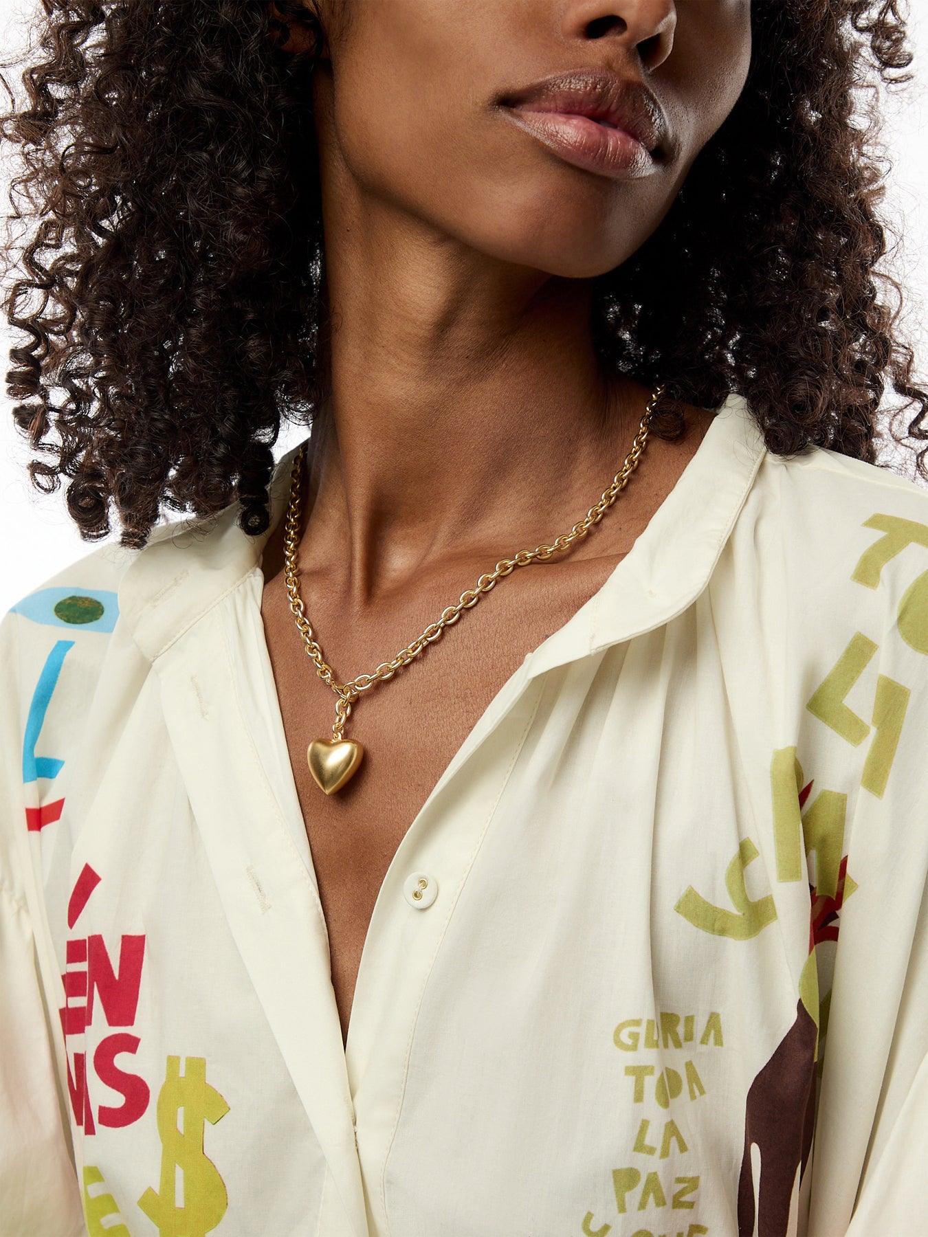 The Mini Puffy Heart Necklace Gold