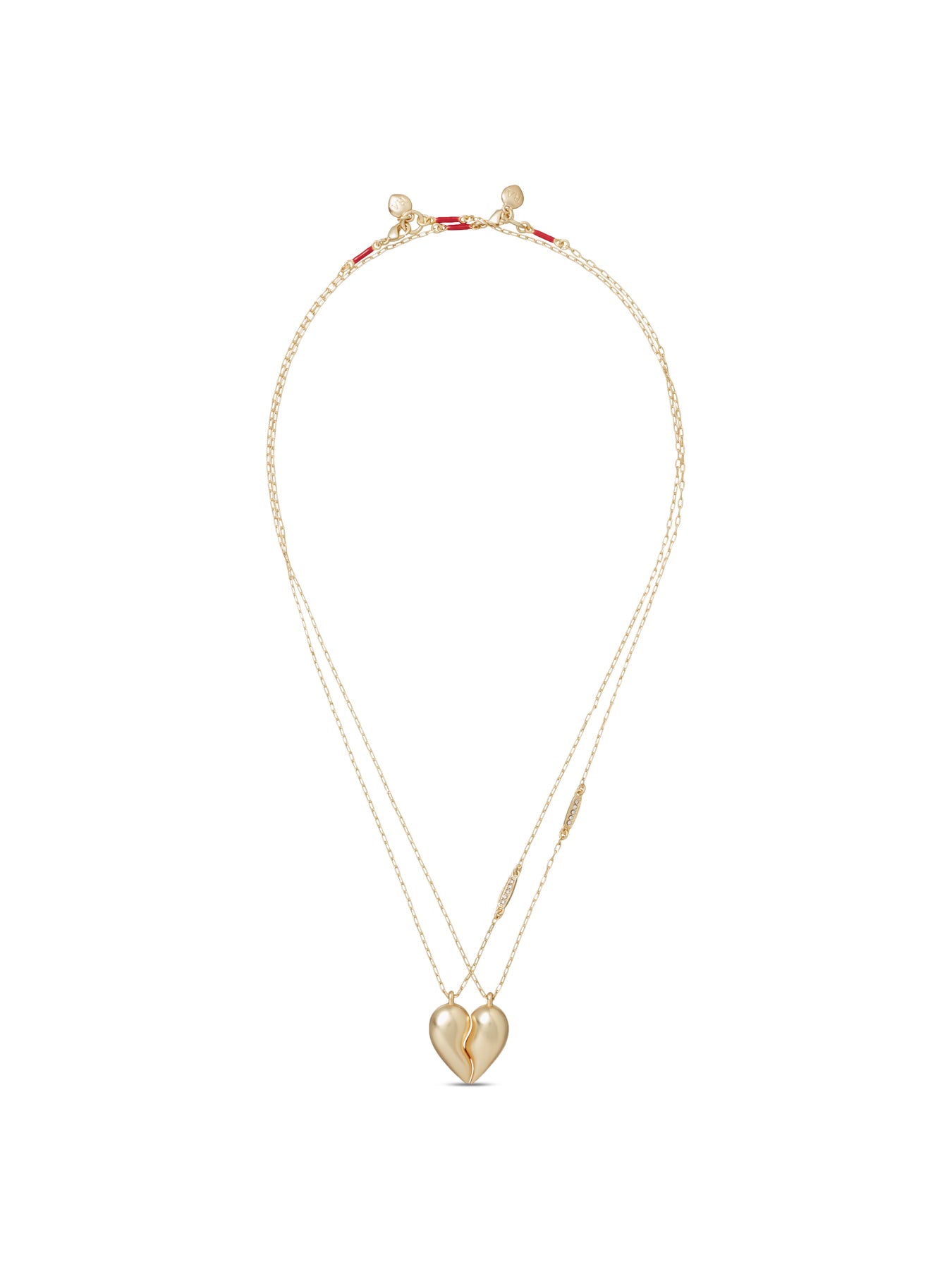 The You And Me Heart Pendant Duo Gold