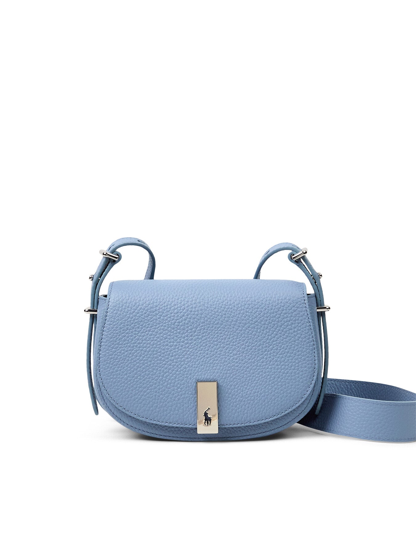 Shiny Drum Pebble Saddle Crossbody