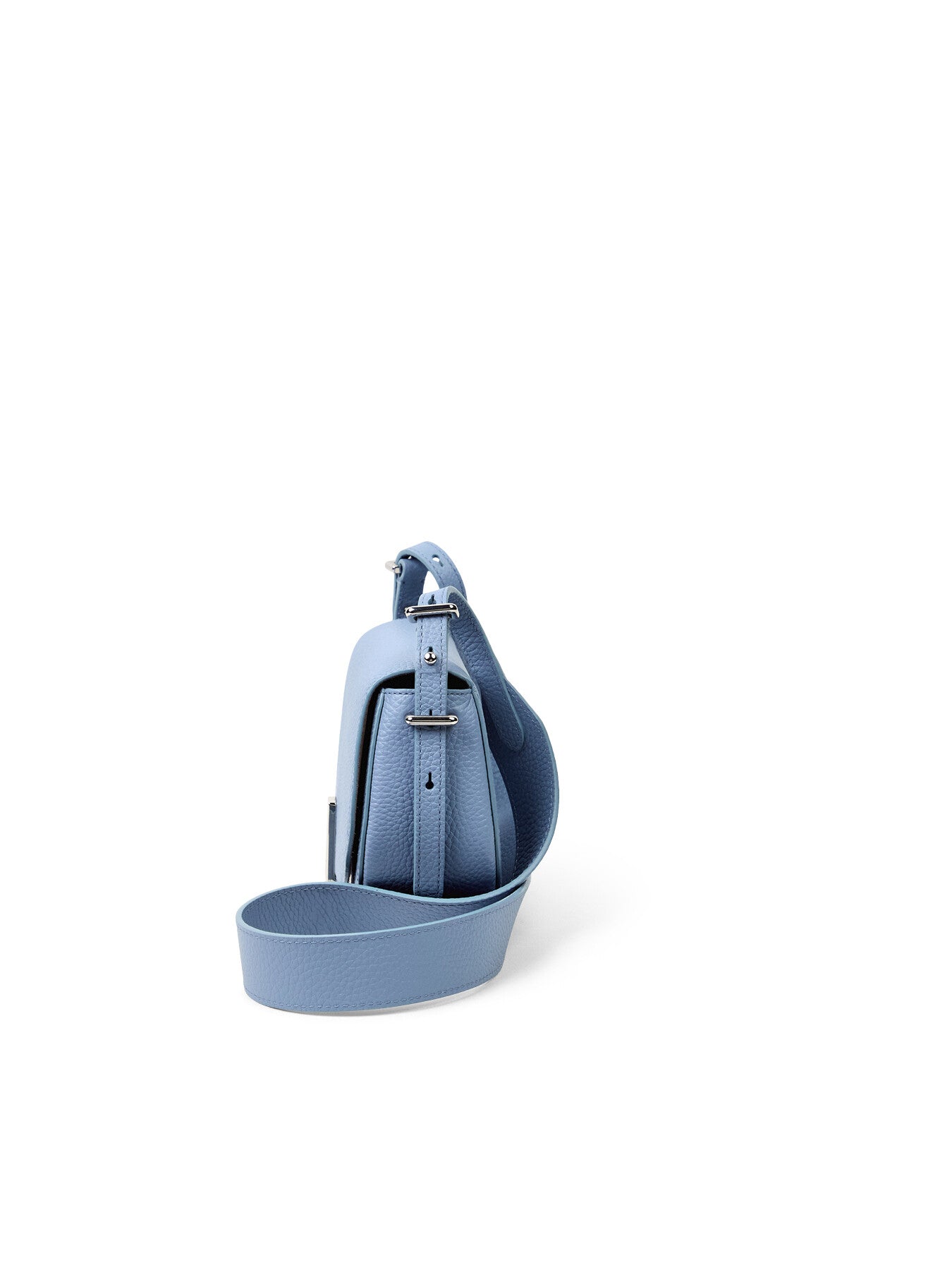 Shiny Drum Pebble Saddle Crossbody