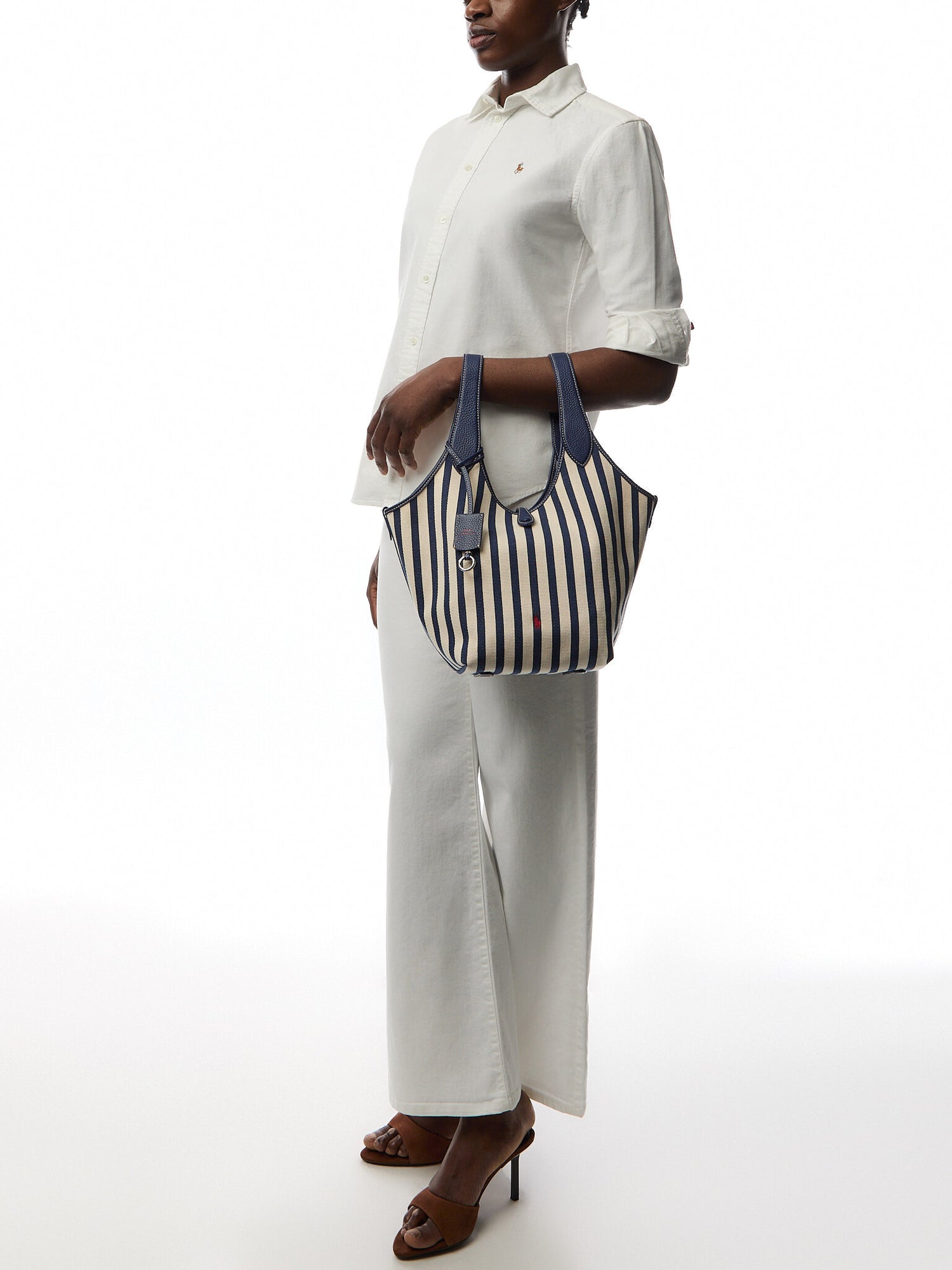 Stripe Polo Canvas Medium Tote Bag