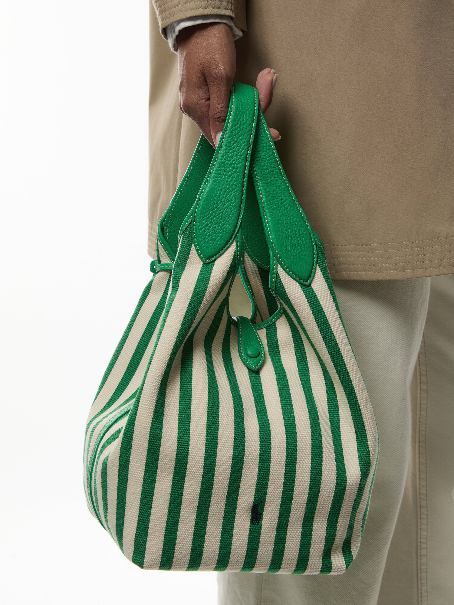 Stripe Polo Canvas Medium Tote Bag