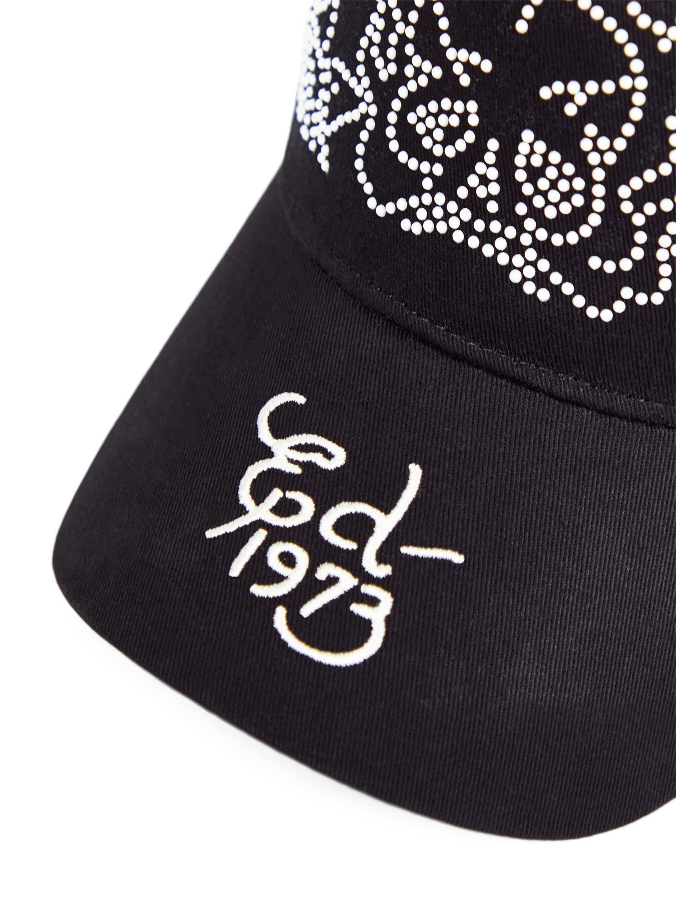 FLAMING SKULL 6 PANEL PEARL CAP