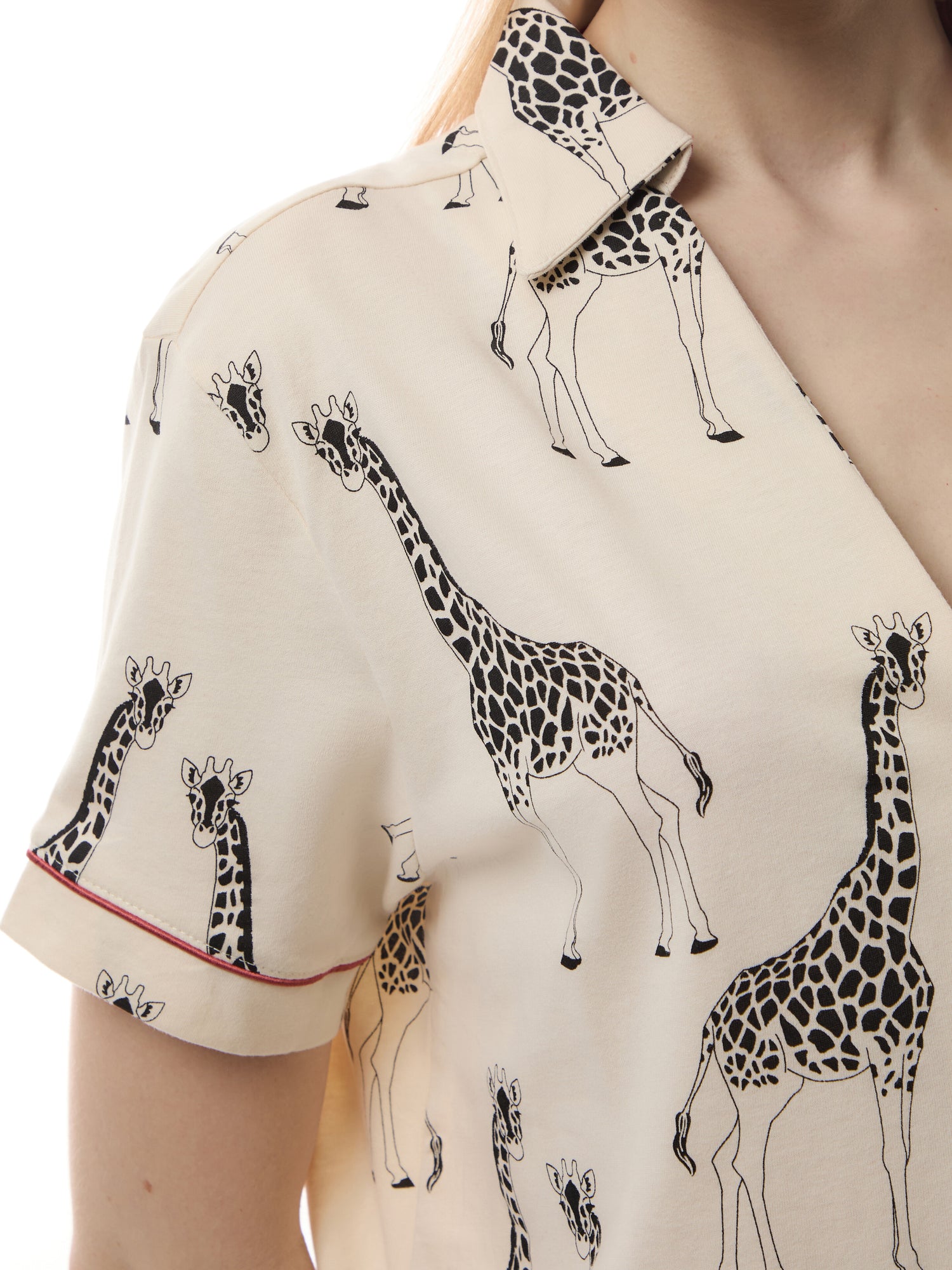 Giraffe Cotton Button Up Short Pyjama Set