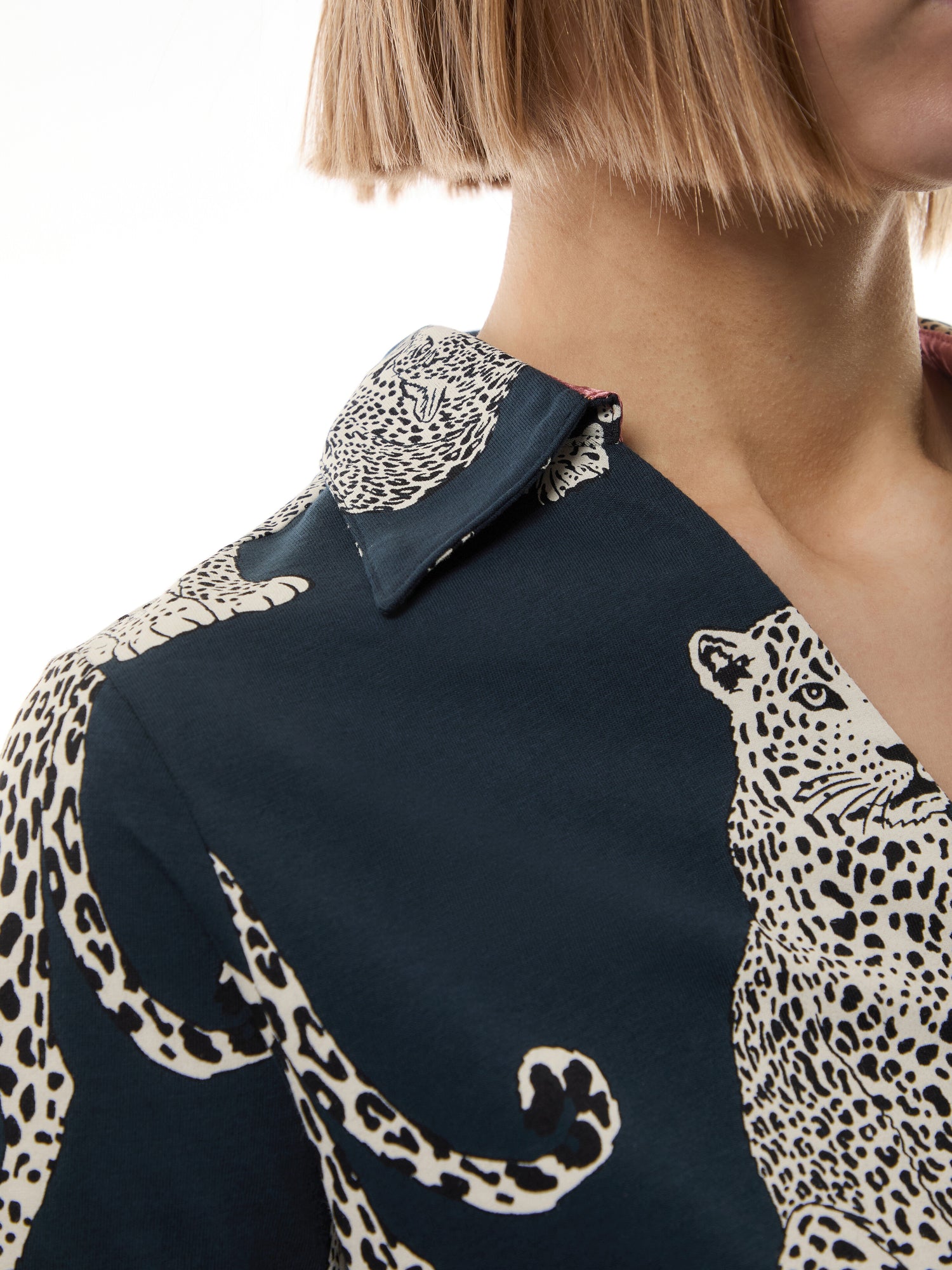 Leopard Cotton Button Up Short Pyjama Set