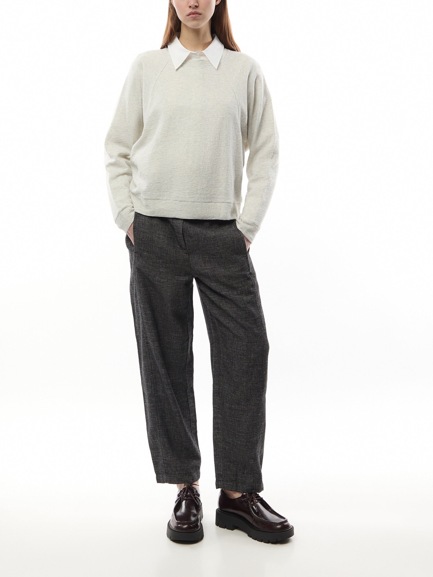 Round Neck Top W/Long Sleeve