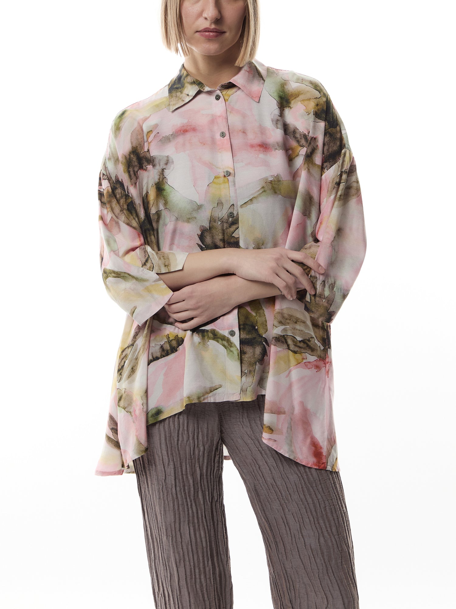 3/4 Length Sleeve Printed Shirt