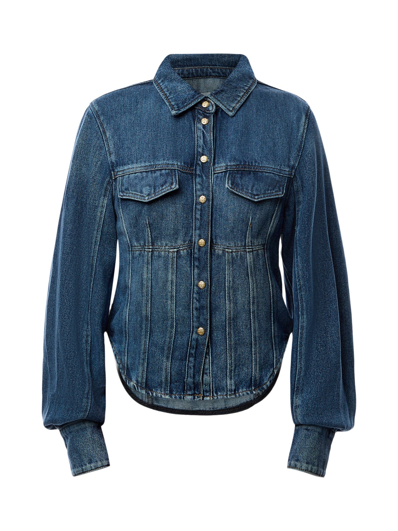 Light Denim Corsage Shirt