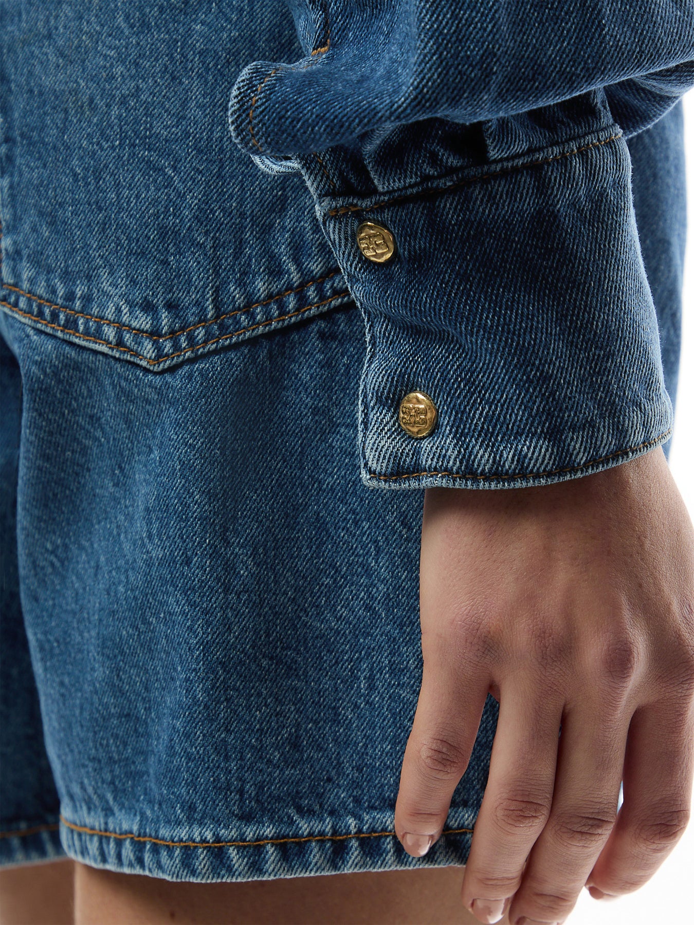 Light Denim Corsage Shirt