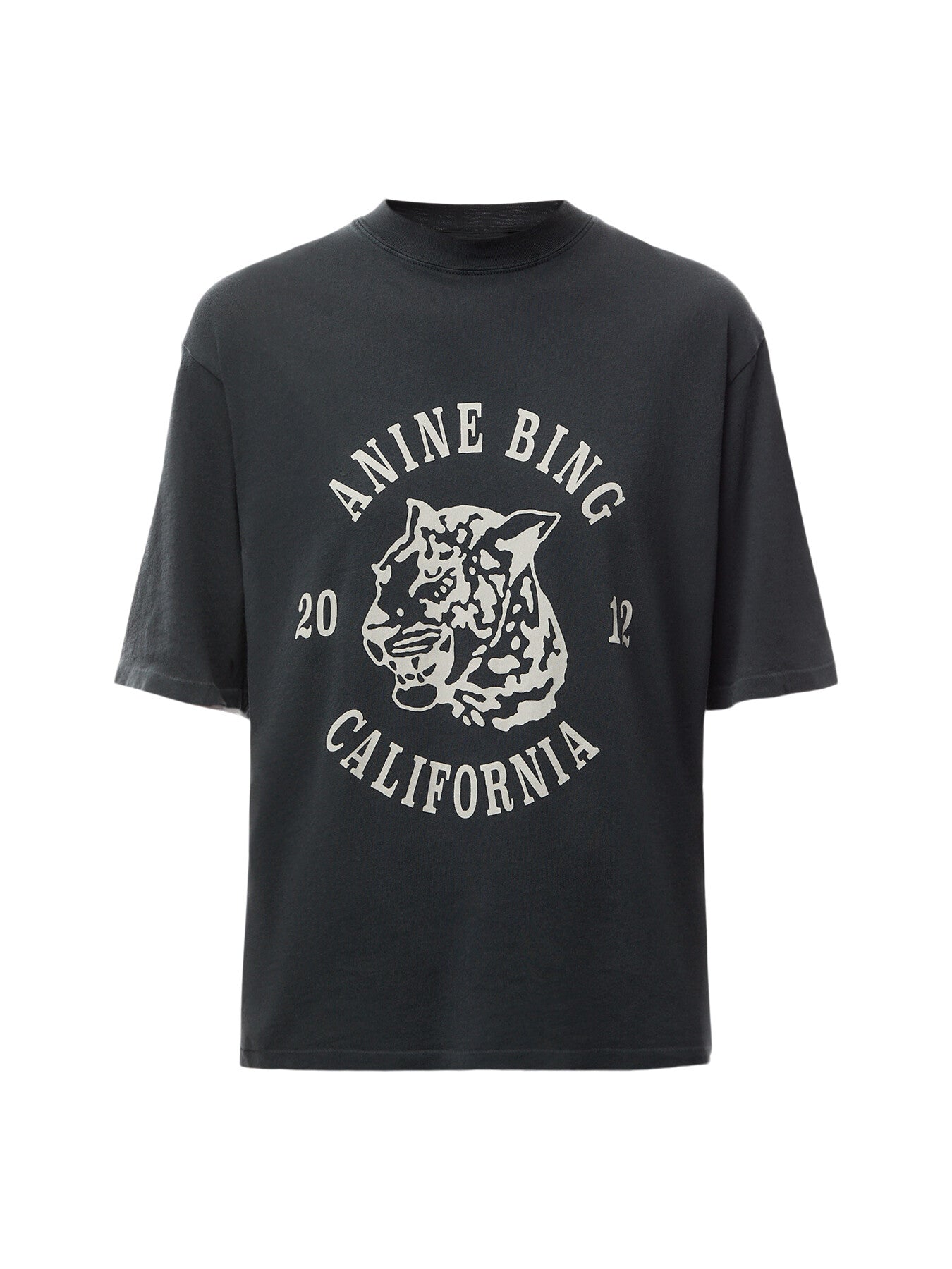 Avi Tee Collegiate Leopard - Washed Charcoal