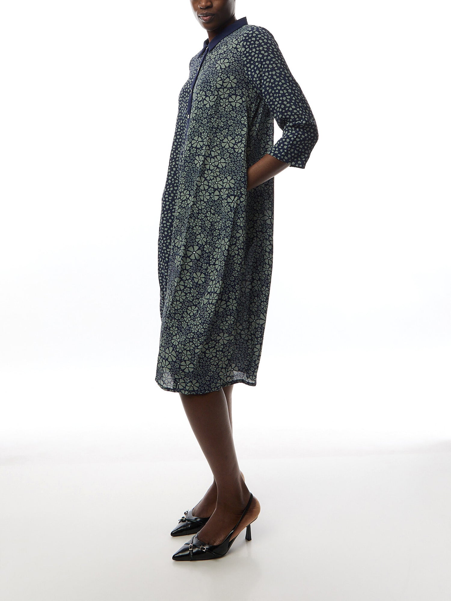 Ditsy Floral Mix Shirt Dress