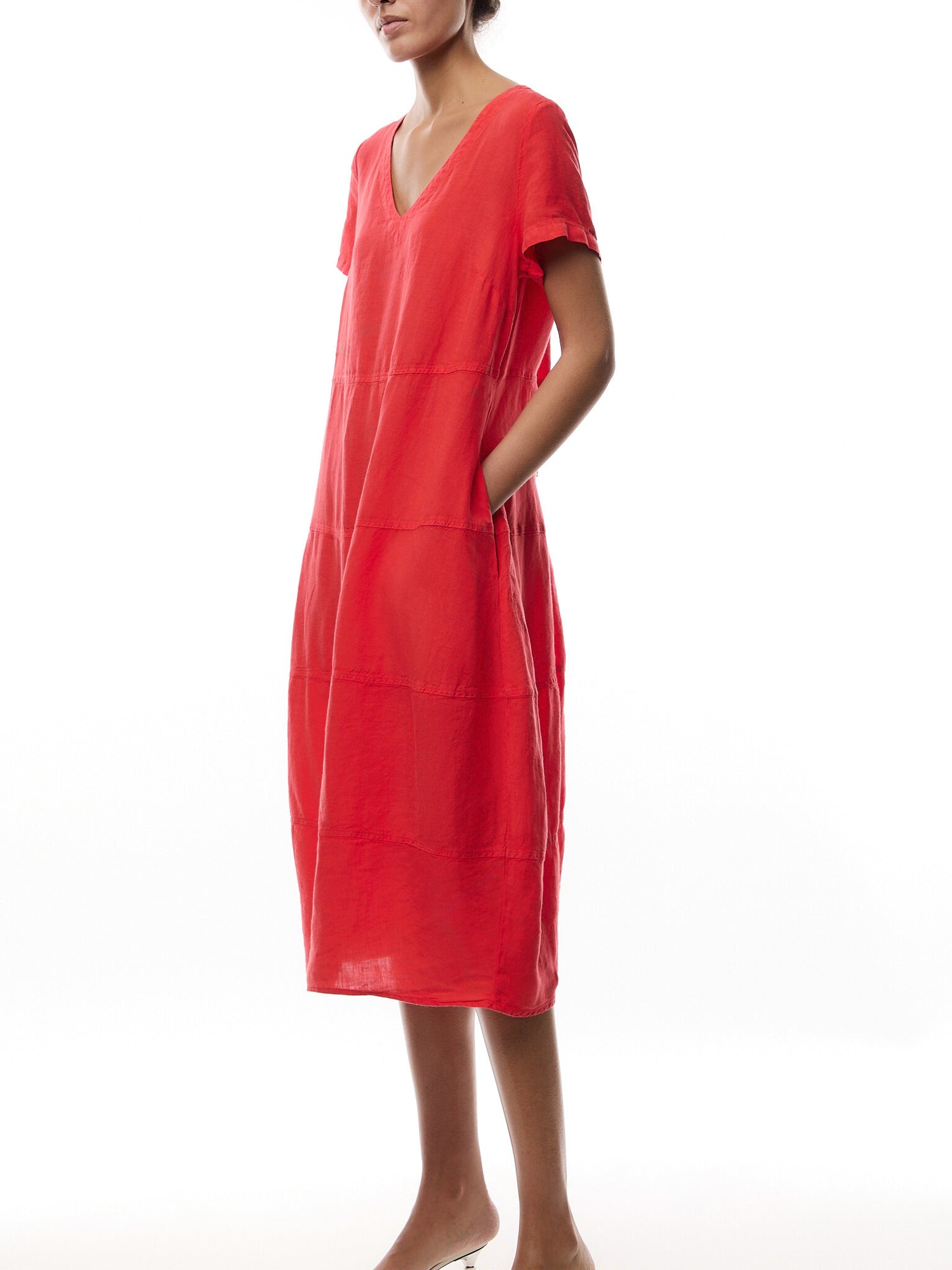 Organza Linen Panelled Bubble Dress