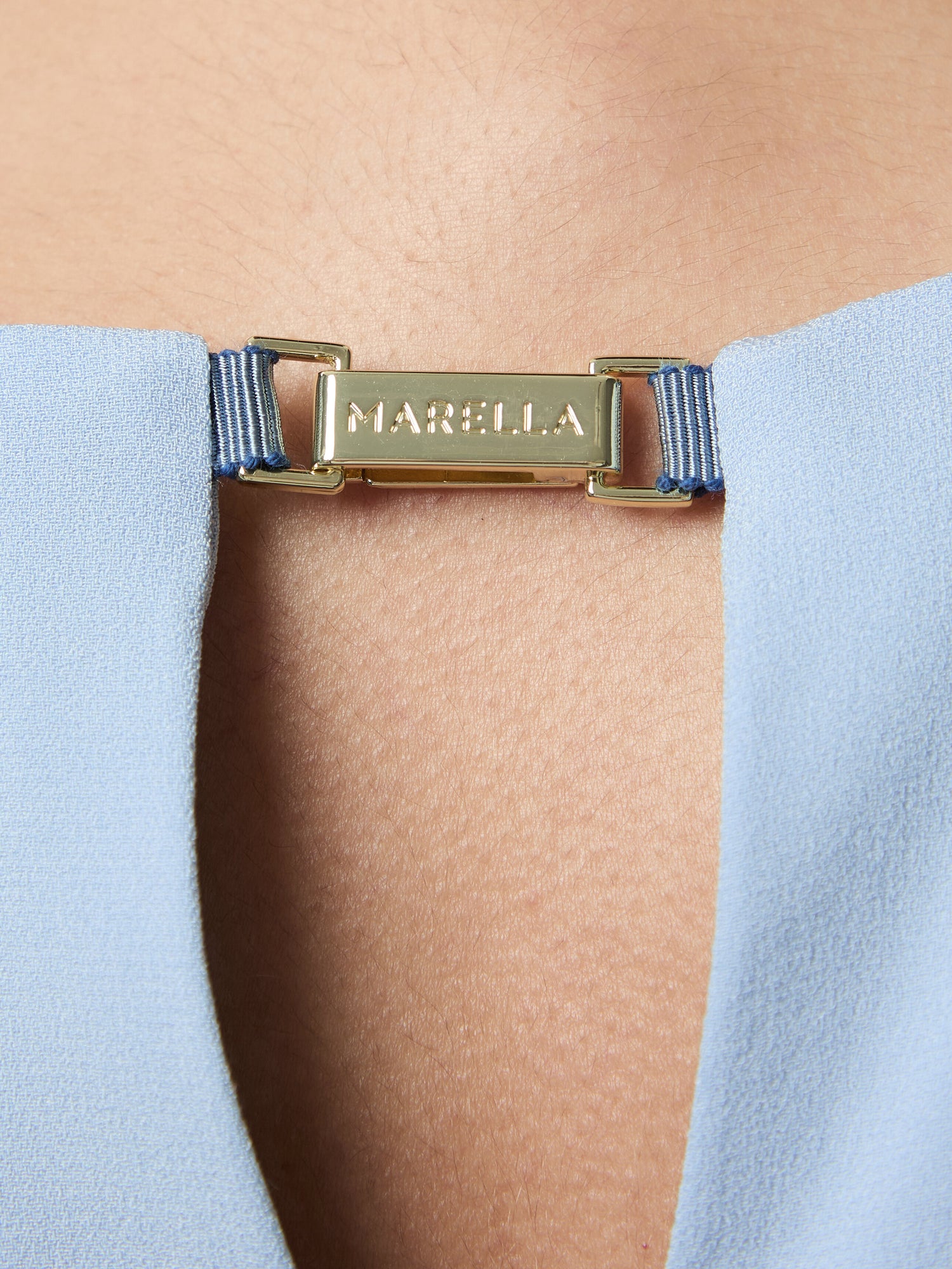 Rossino Sleeveless Knee Length Dress Light Blue