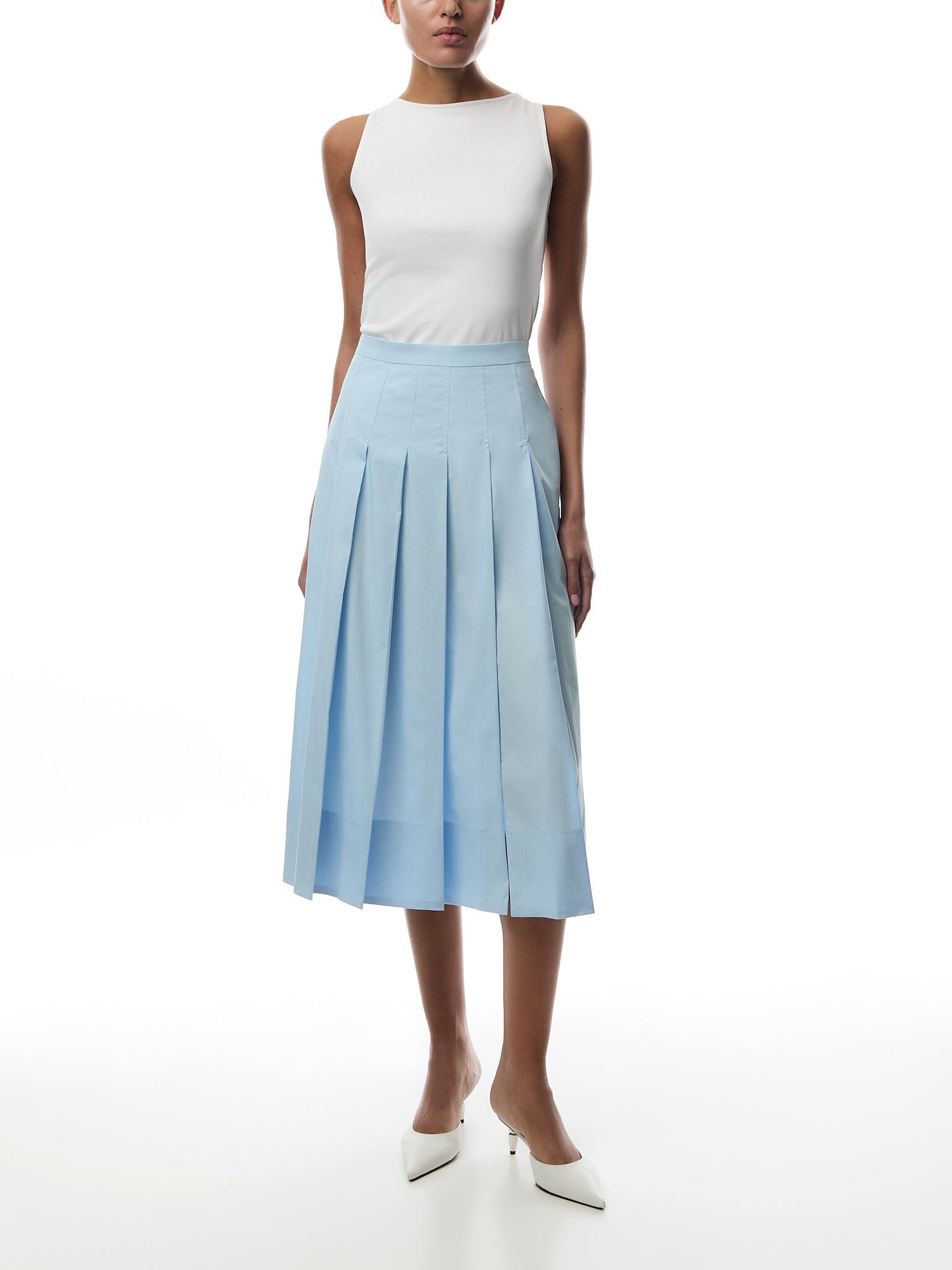 Dritto Skirt Midi Light Blue