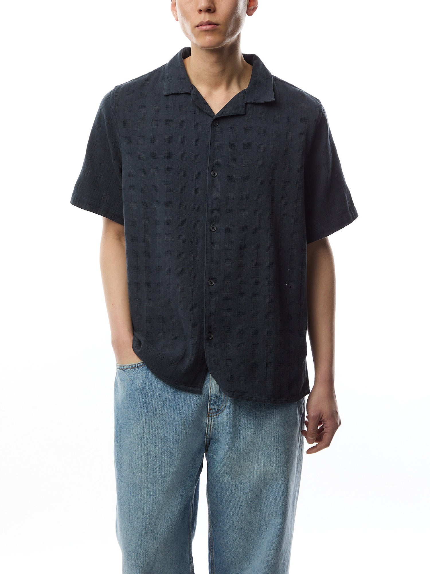 Didcot Ss Shirt Open Weave Grid