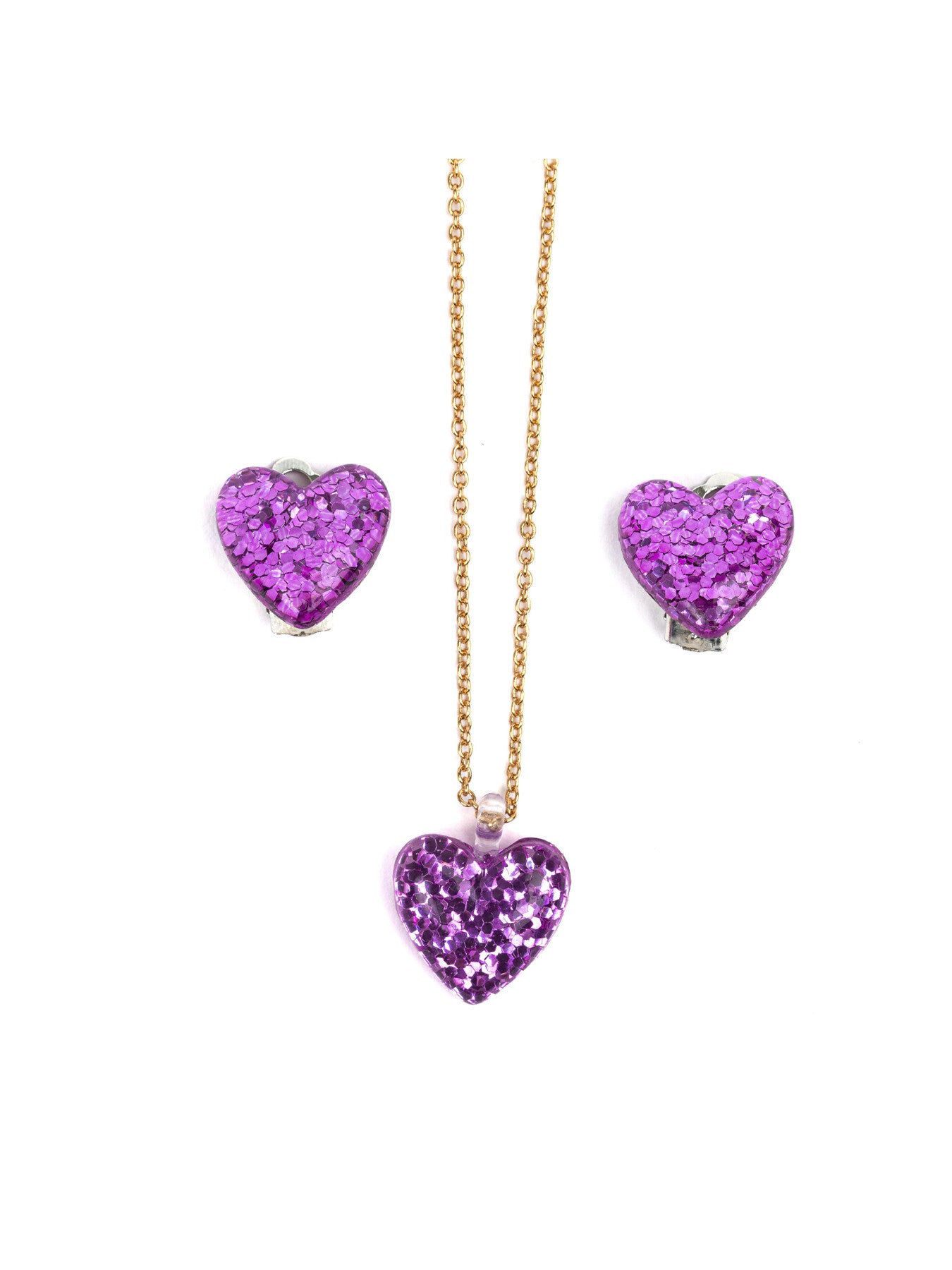 Boutique Glitter Heart Necklace assorted