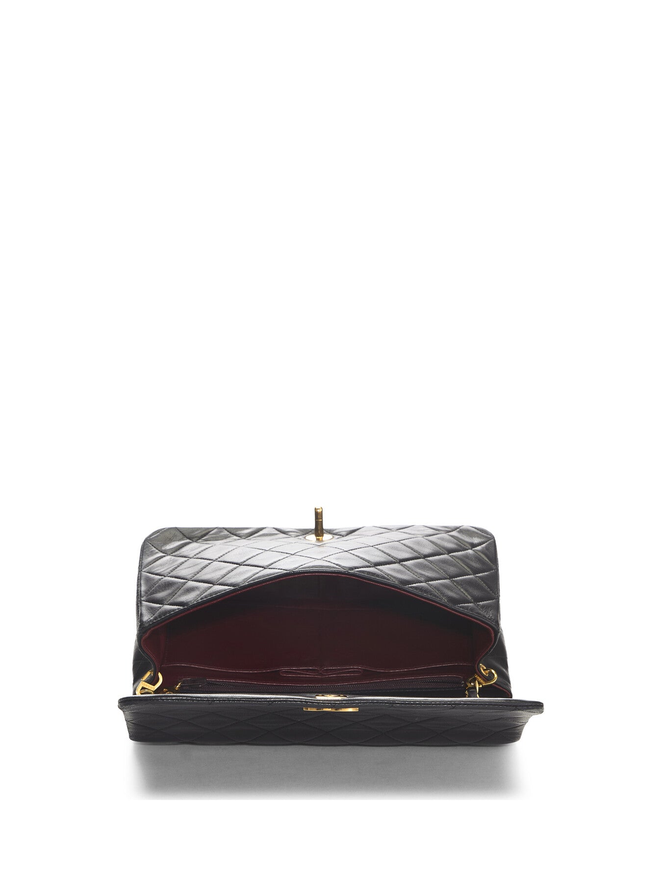 Vintage Chanel Black Lamb Full Flap Bag 9
