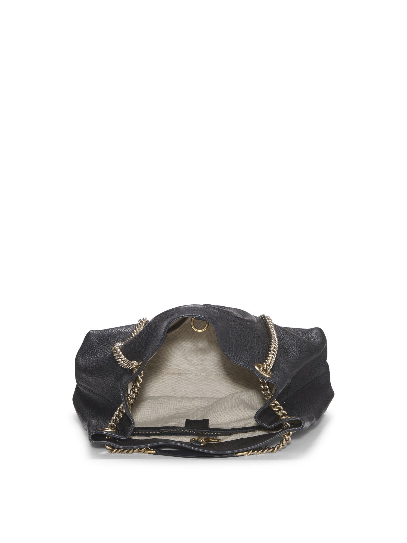 Vintage Gucci Black Leather Soho Chain Tote Bag