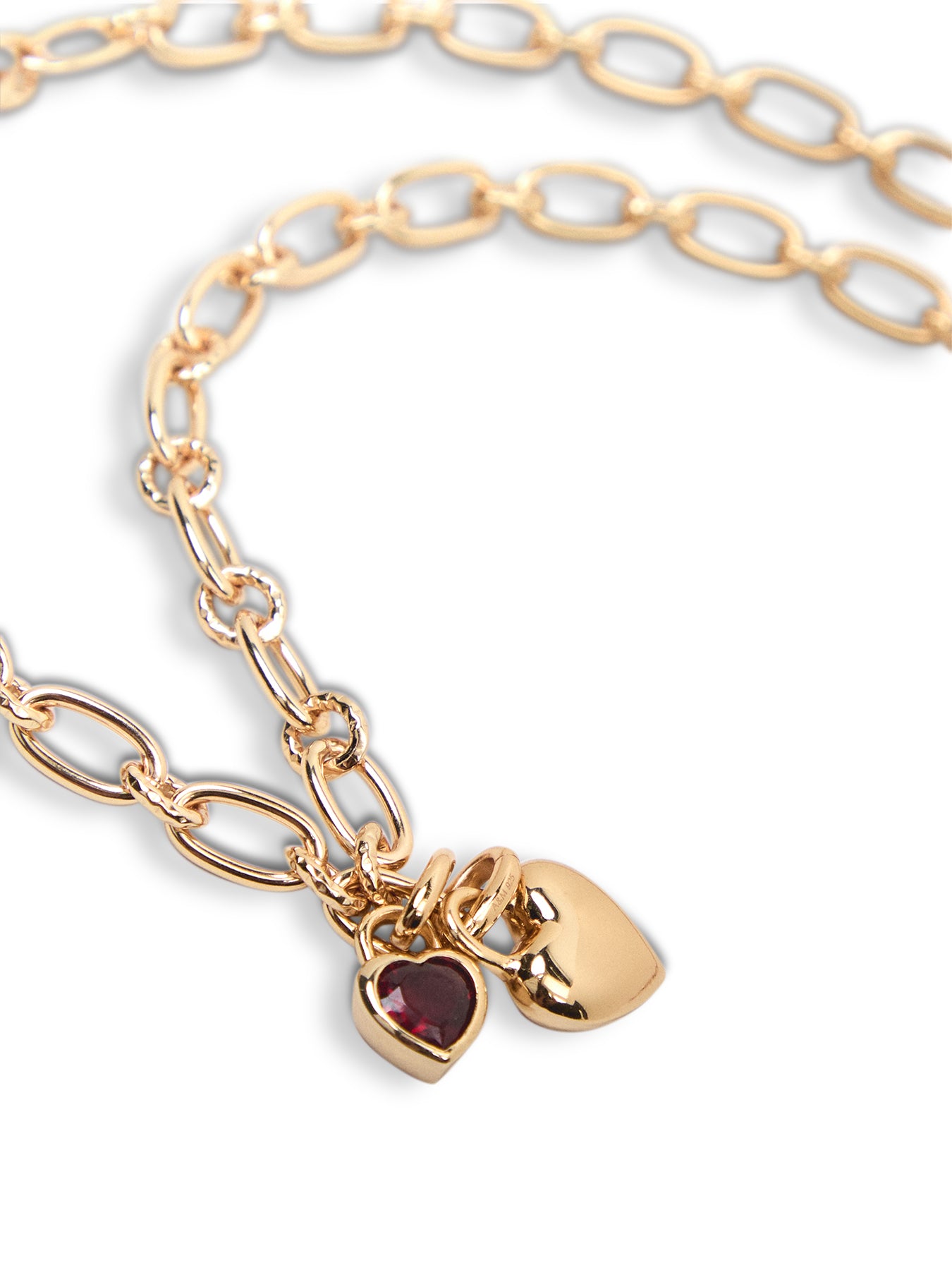 Bold Chain Link Necklace with Two Charms