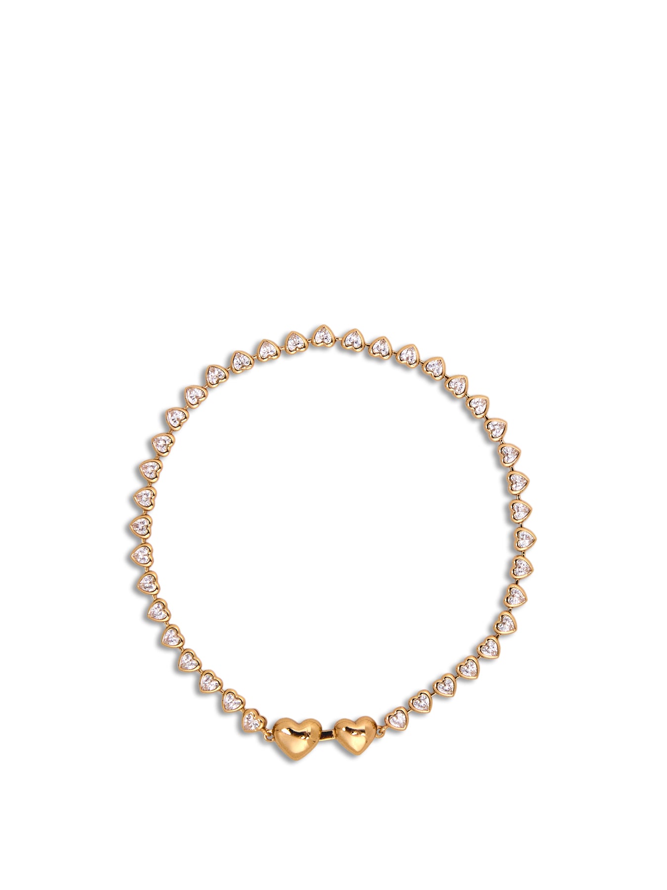 Bezel Heart Tennis Bracelet