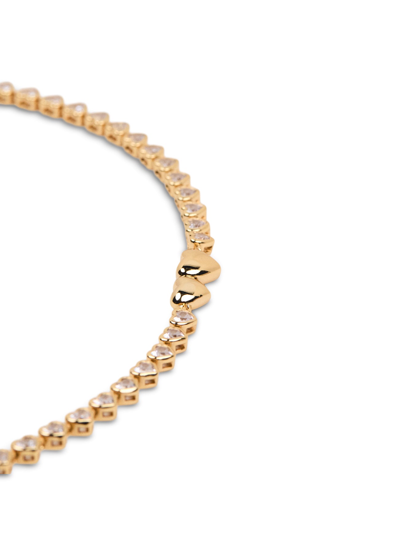 Bezel Heart Tennis Necklace