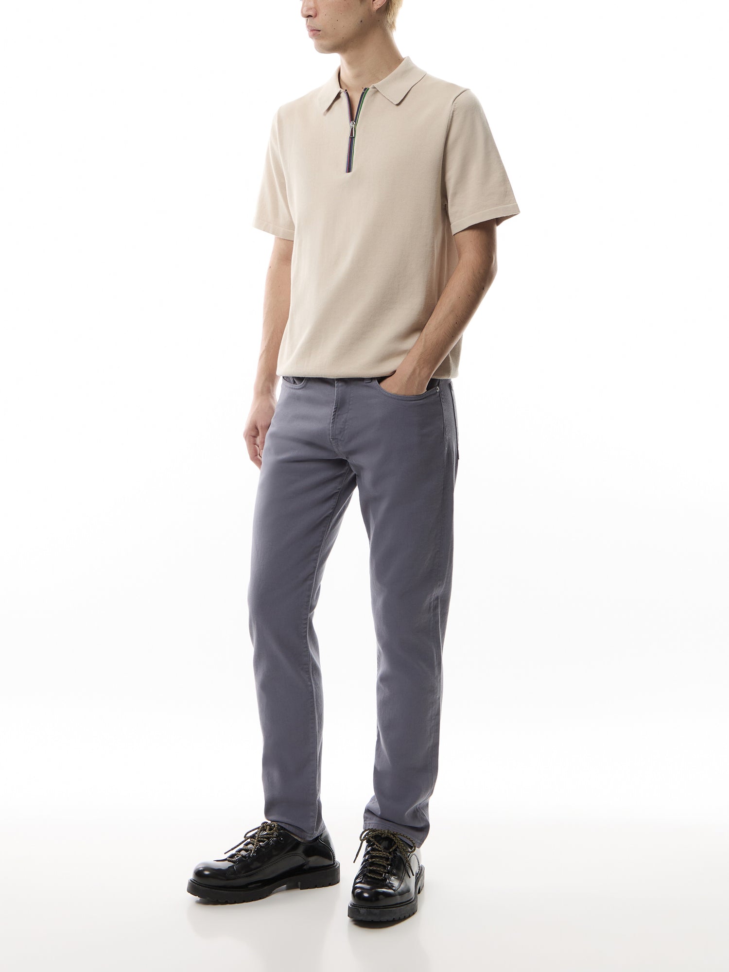 Quarter Zip Polo T Shirt