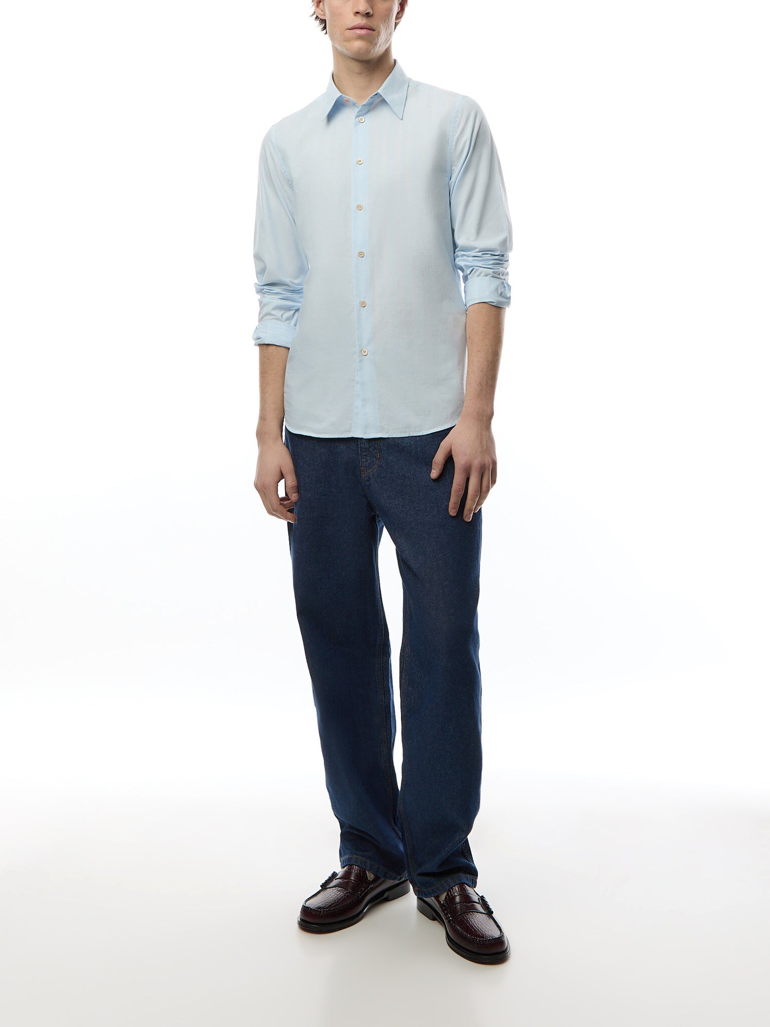 Textured Pin Stripe Tailored Shirt