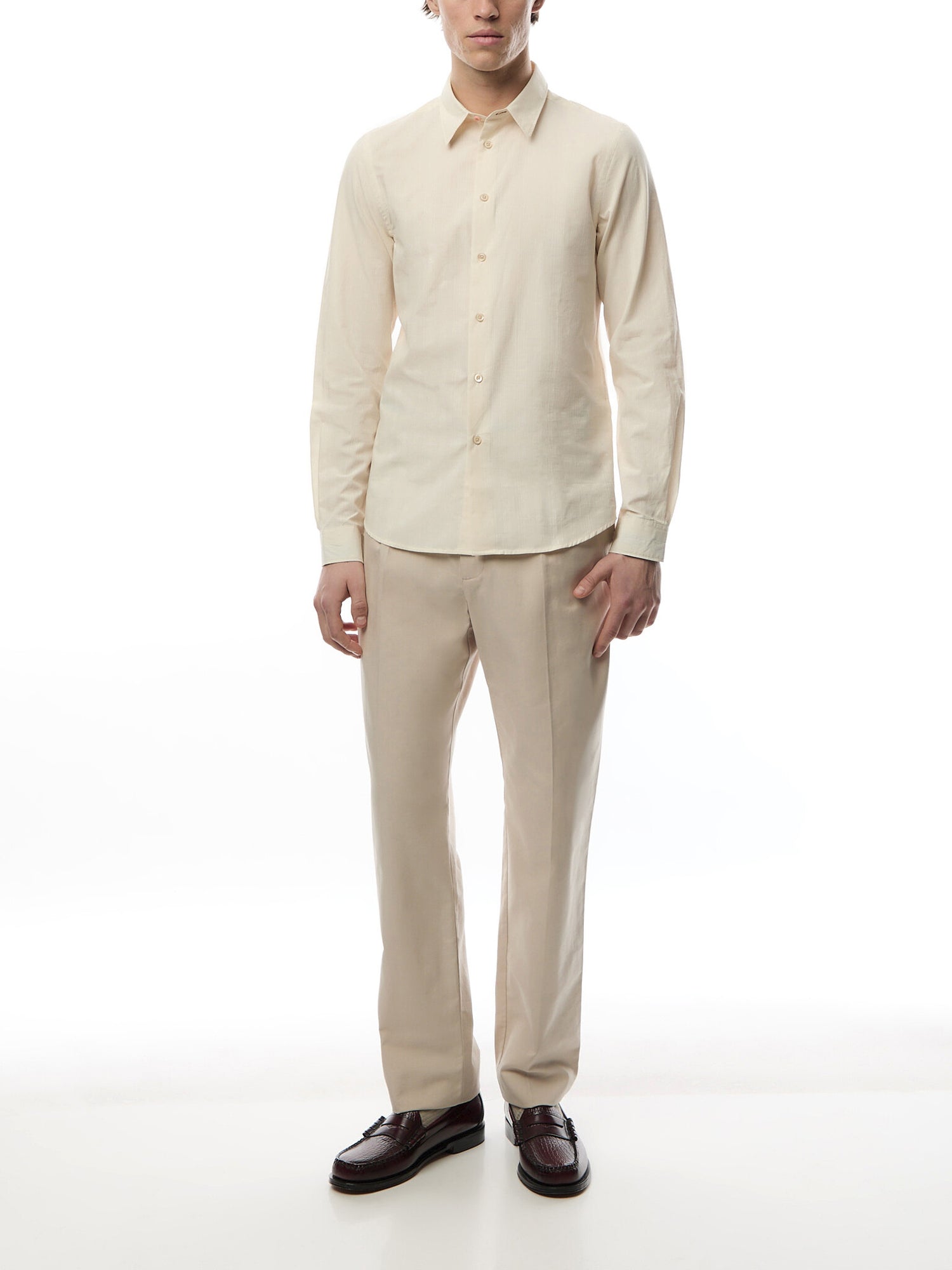 Textured Pin Stripe Tailored Shirt