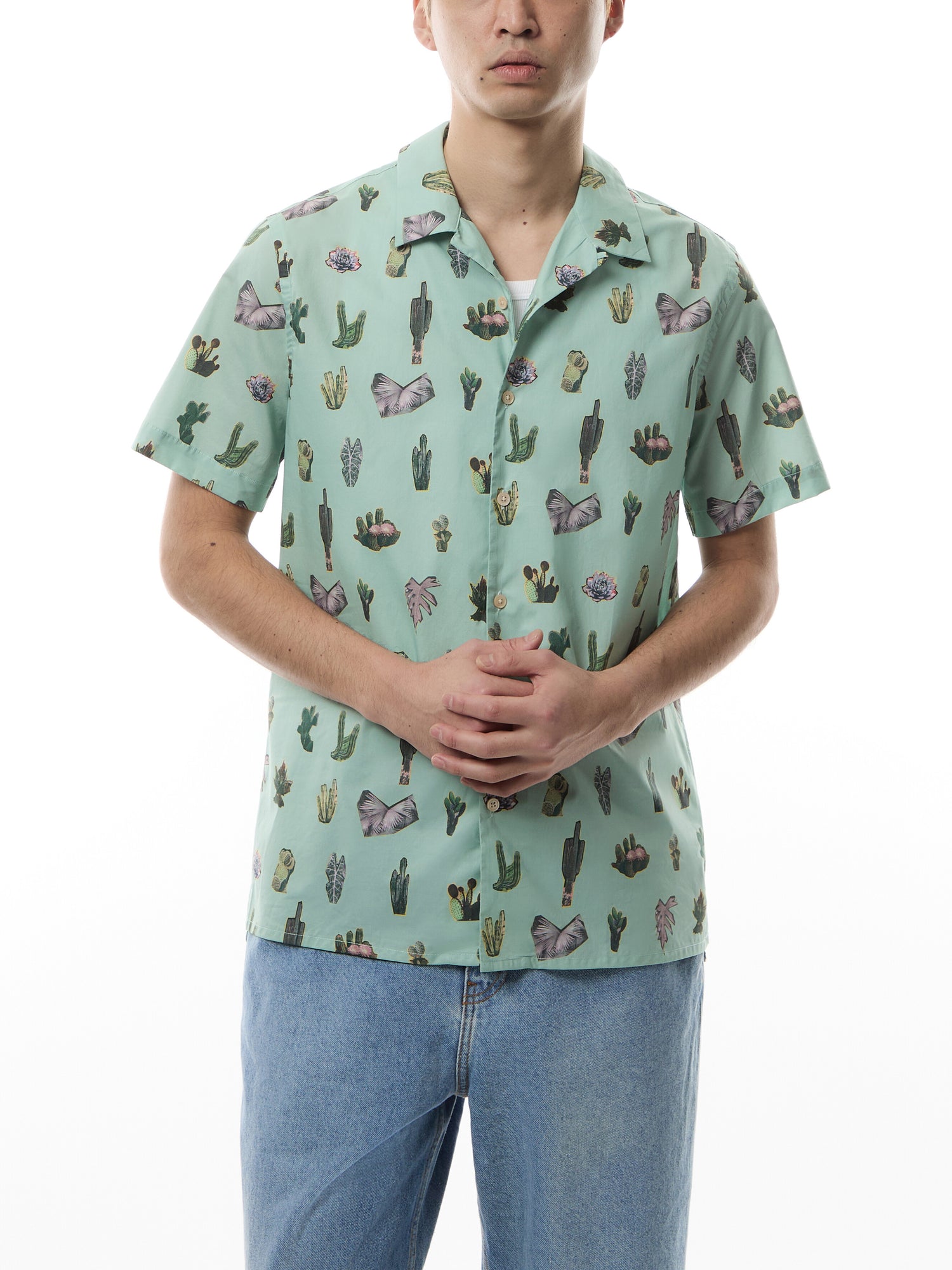 Pale Green Short-Sleeve 'Prickly Pear' Shirt