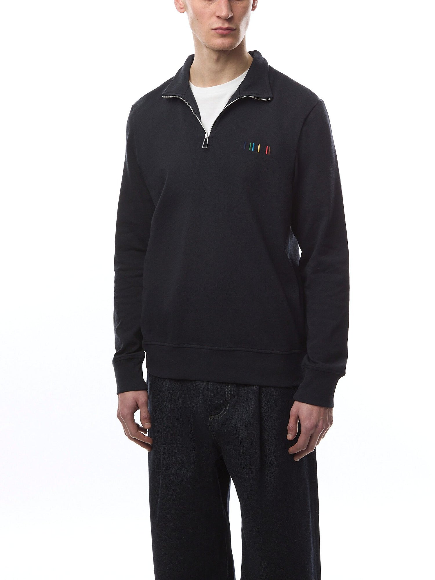 1/4 Zip Sweat Stripe Logo