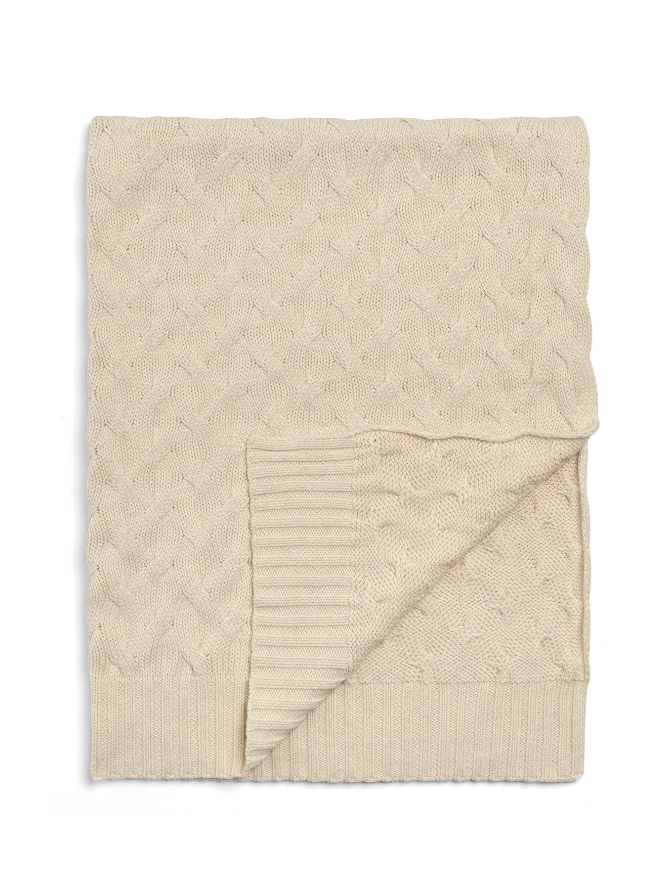 Knitted Duckling Print Cable Blanket