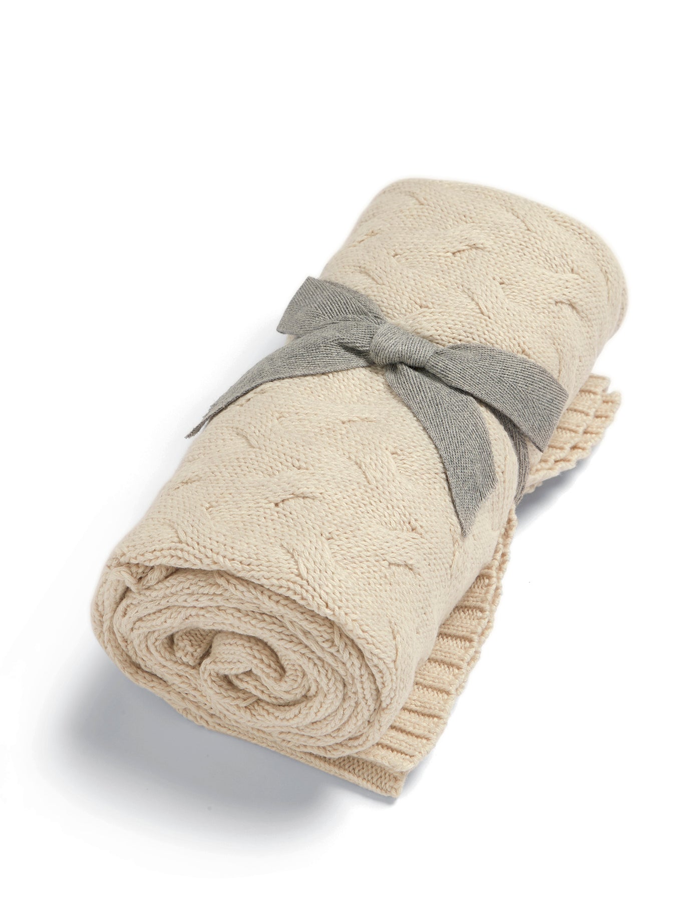 Knitted Duckling Print Cable Blanket