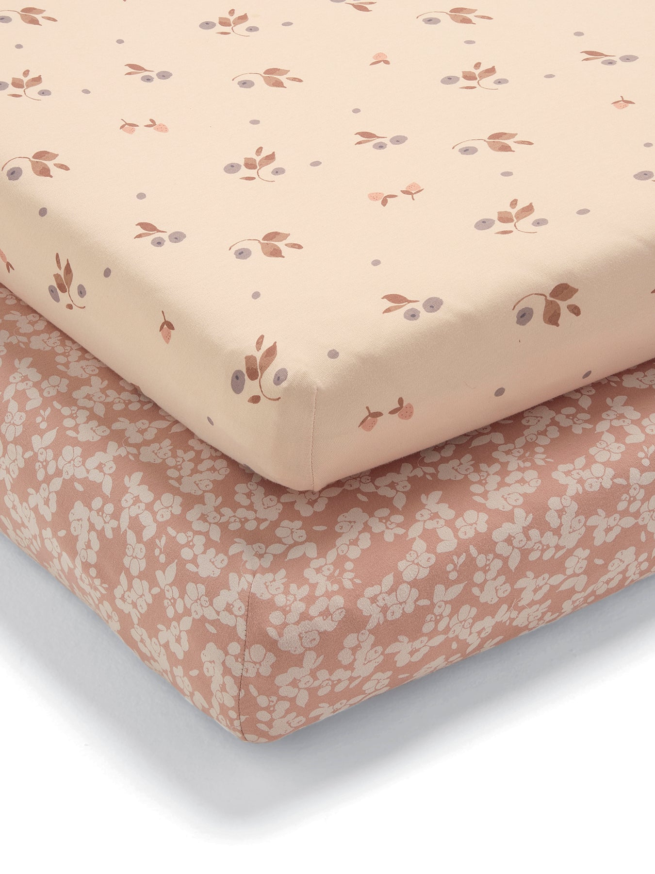 2 Cot Bed Berry Fitted Sheets