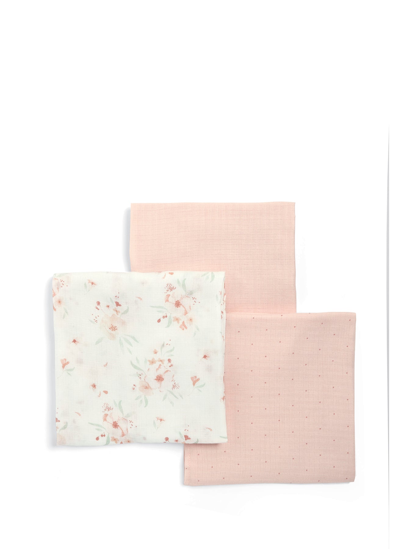 Muslin Squares Large Floral Pink 3 Pack